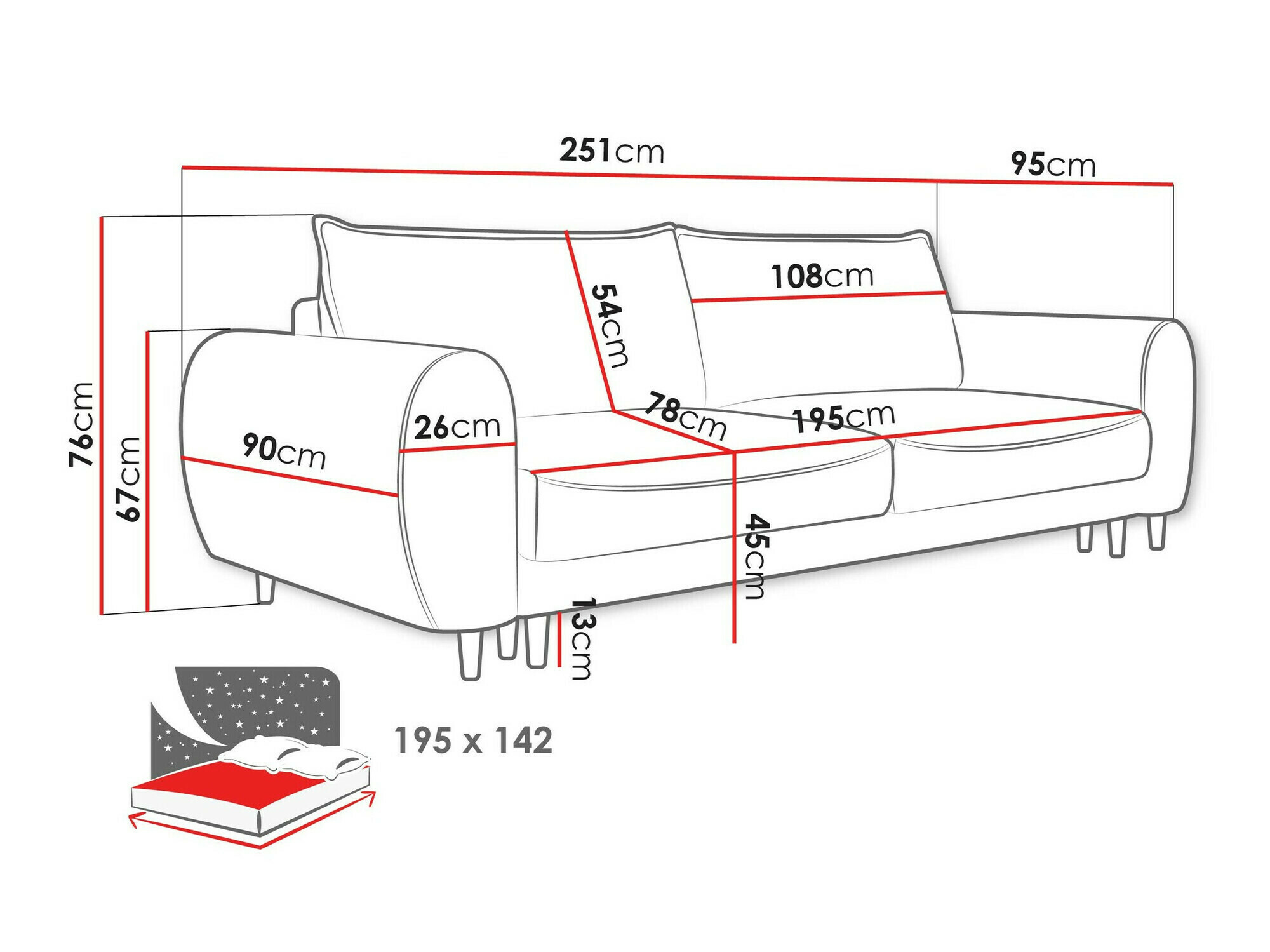 Sofa bed TrendyNest Cervalis (Onega 02)