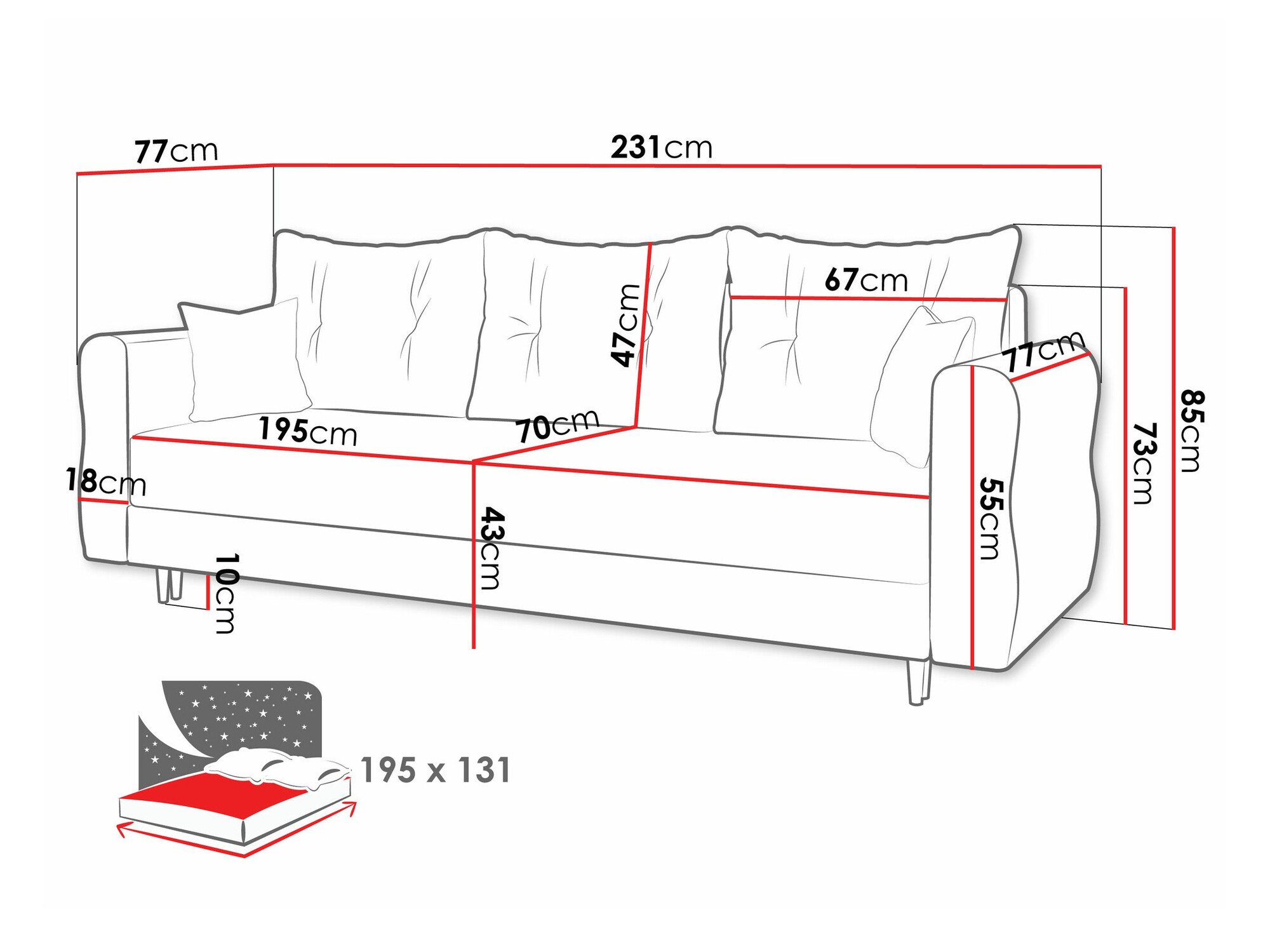 Sofa bed Veldala 101 (Manila 18)