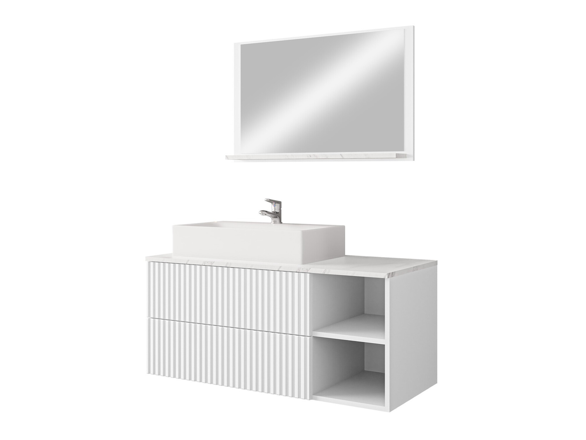 Bathroom set Nauta (White + White marble)