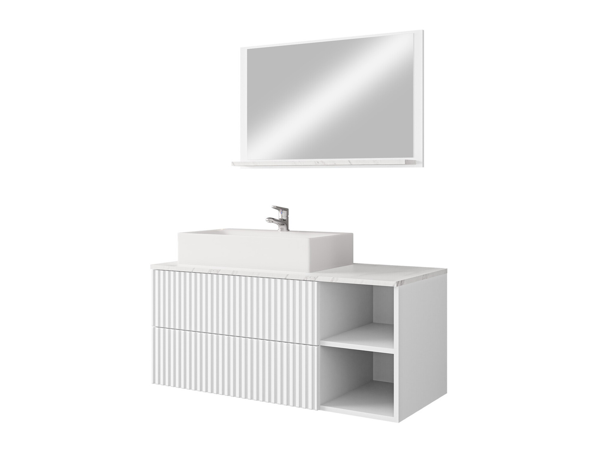 Bathroom set Nauta (White + White marble)