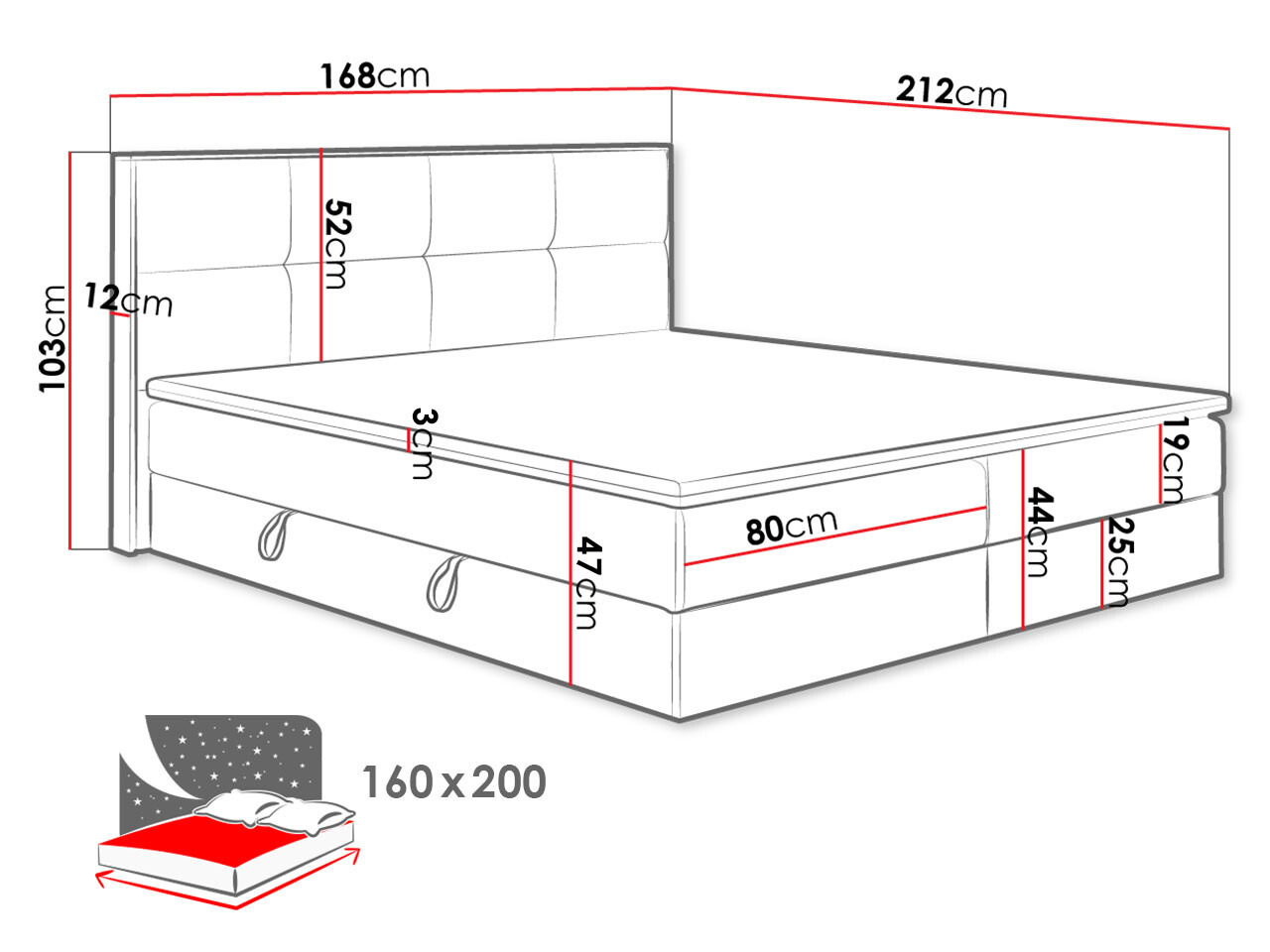 Continental bed ComfiDream Miraena (Soro 28)