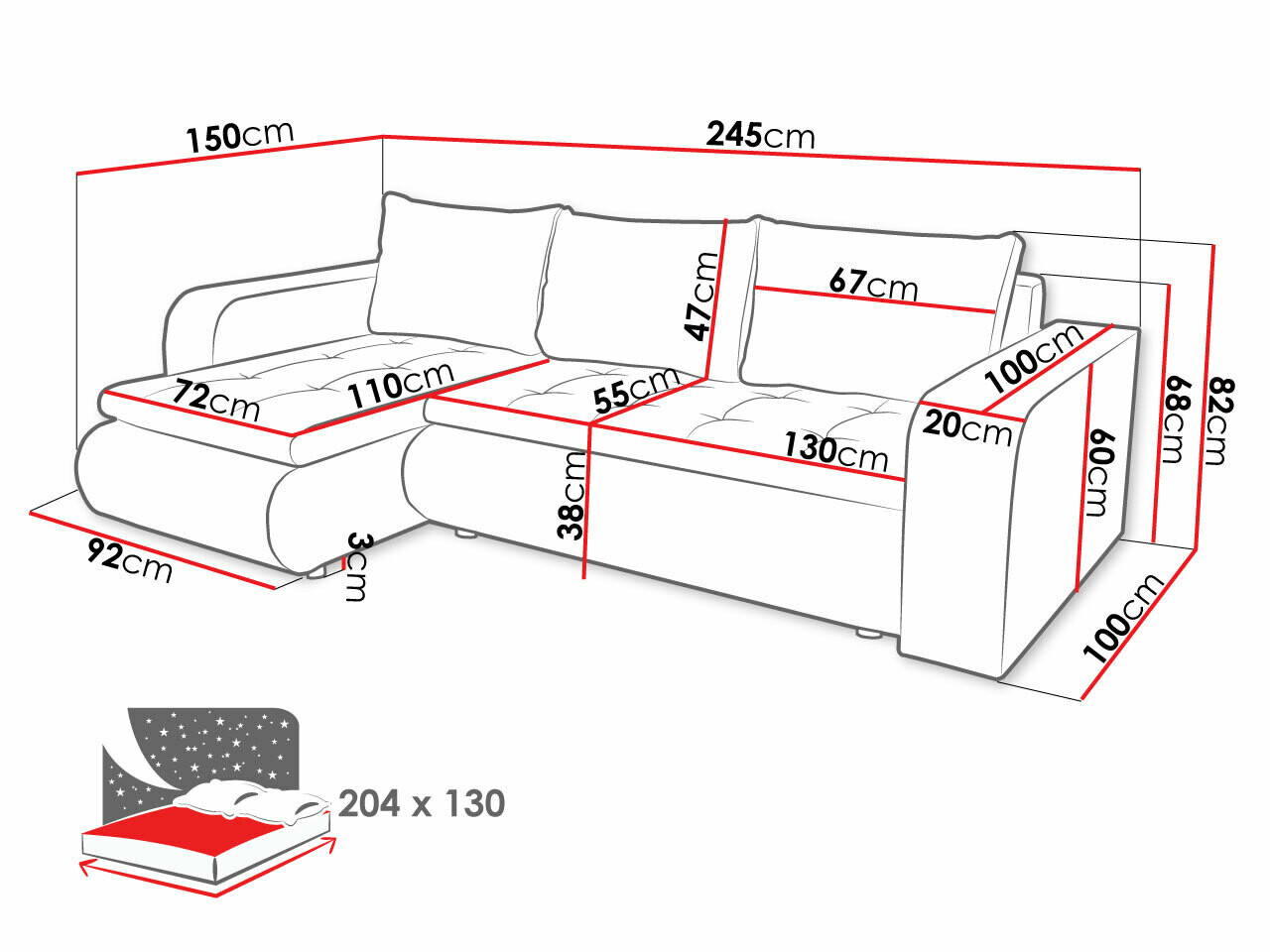 Corner sofa Muncie 100 (Zetta 291 + Zetta 298)