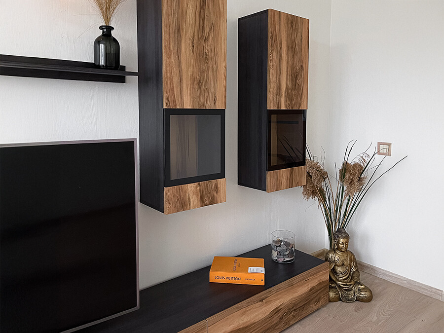 Living room set Serodeu 100 (Walnut + Dark brown)
