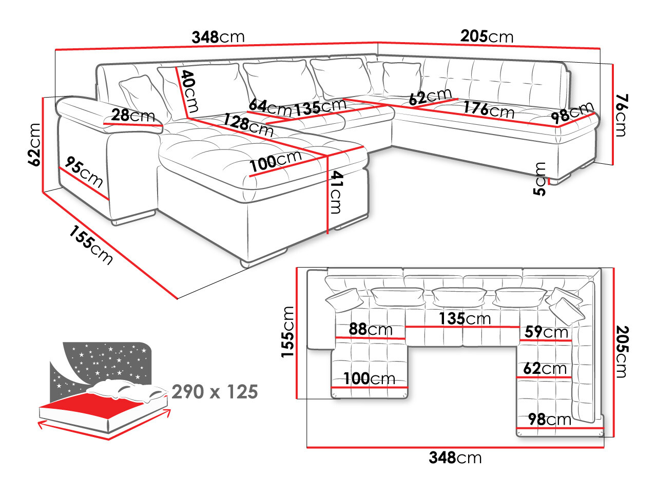 Corner sofa Comfivo Gemma VI (Sicuro 35 + Sempre 6)