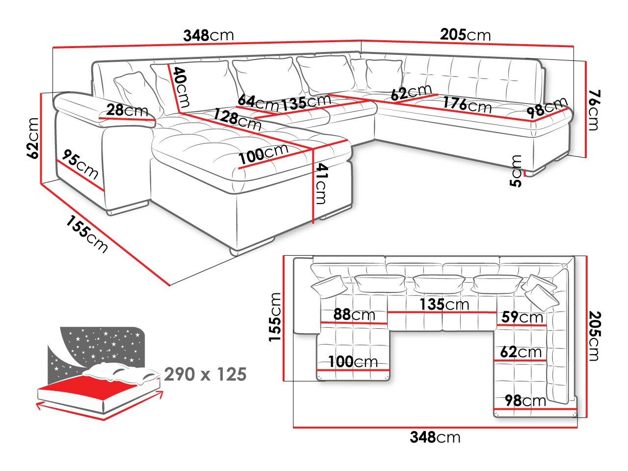Corner sofa Comfivo Gemma VI (Sicuro 80 + Sempre 9)