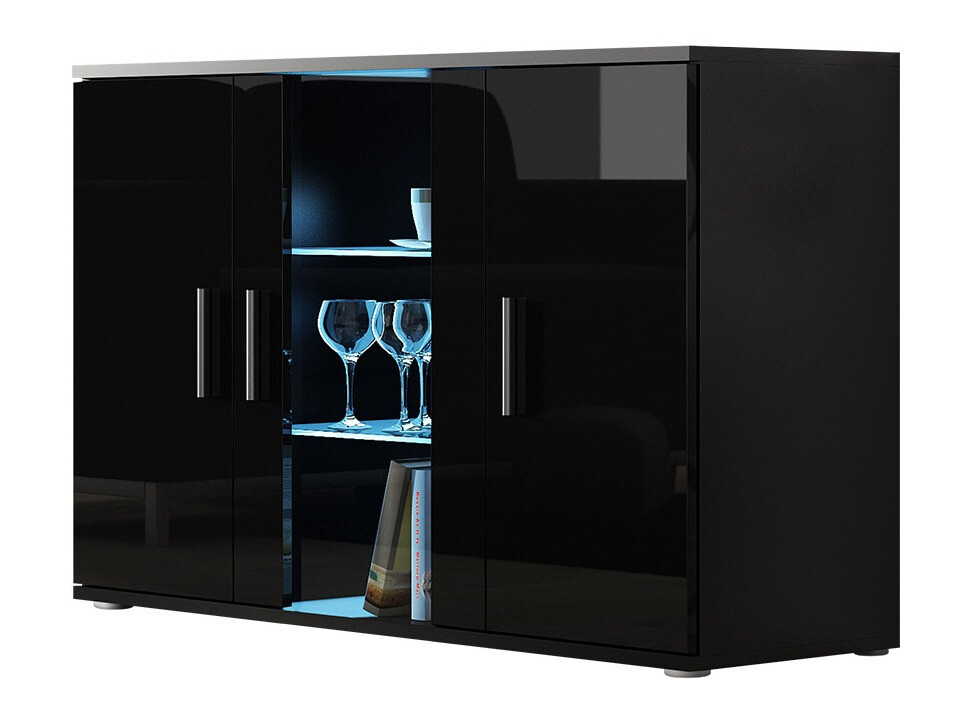 Sideboard Tornola 106 (Black + Glossy black)