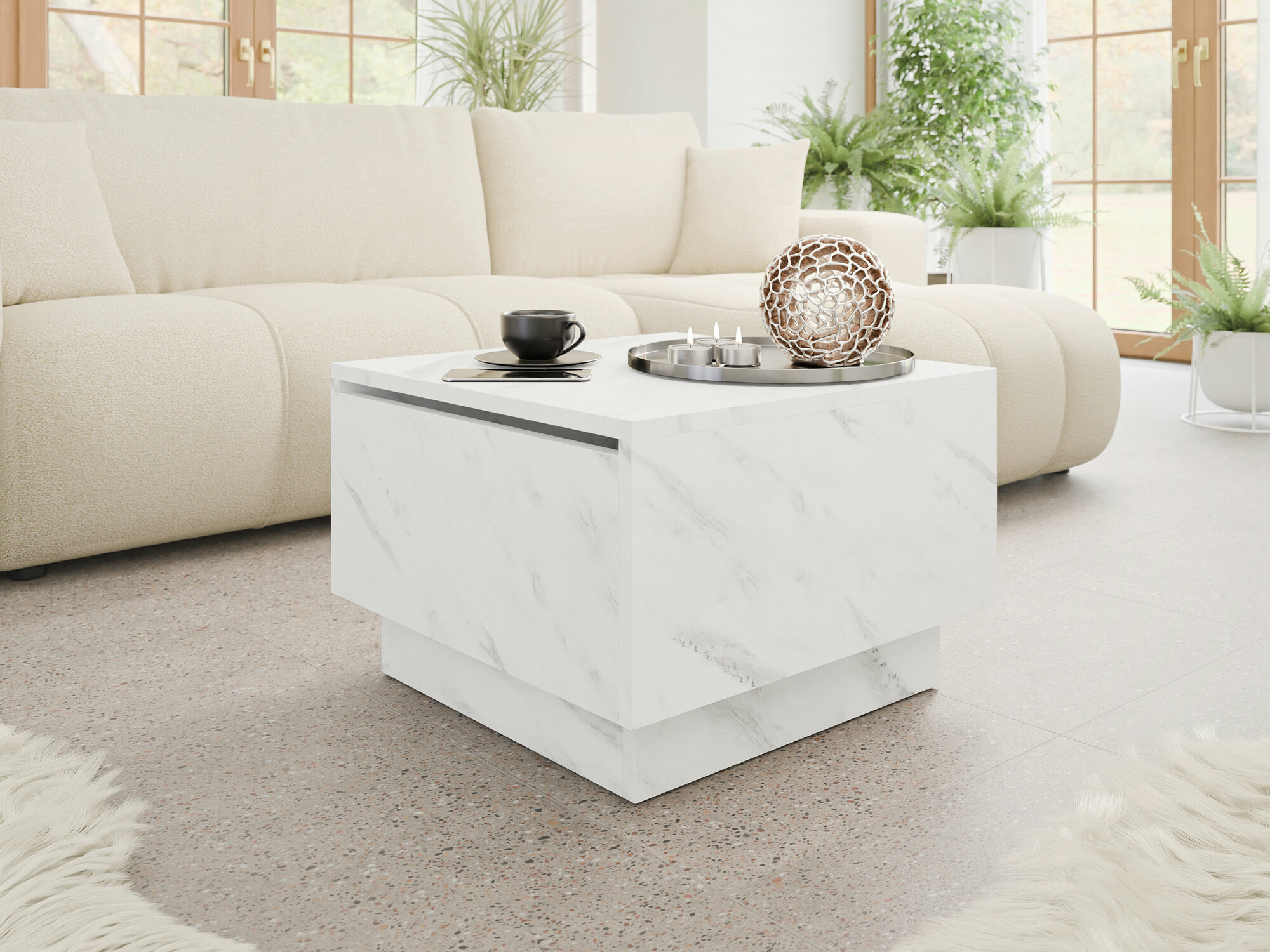 Coffee table Goodyear 133 (White marble)
