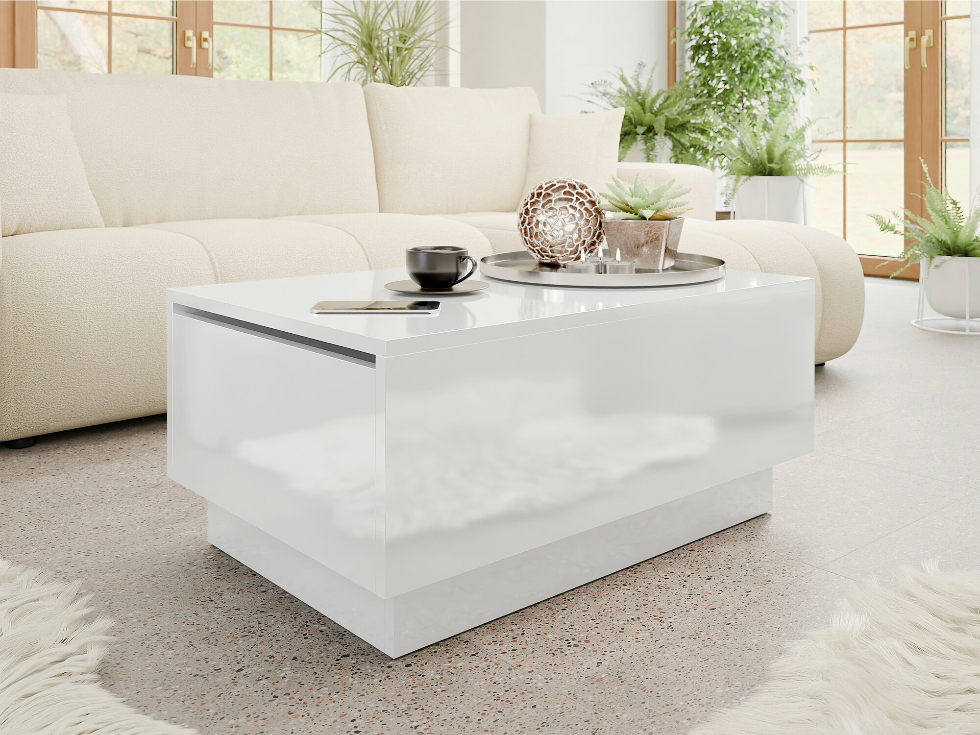 Coffee table Goodyear 134 (Glossy white)
