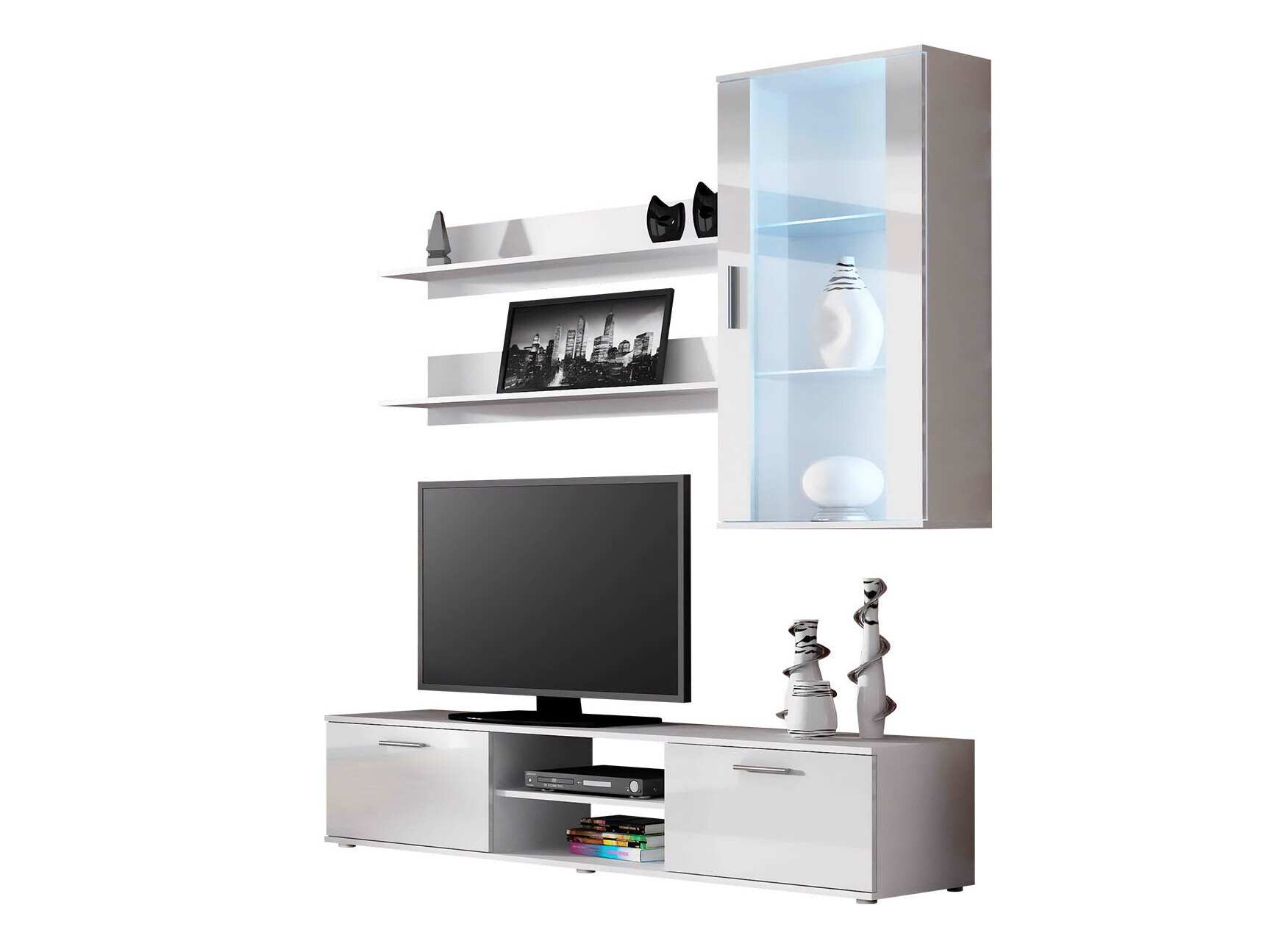 Living room set Tornola 113 (White + Glossy white)