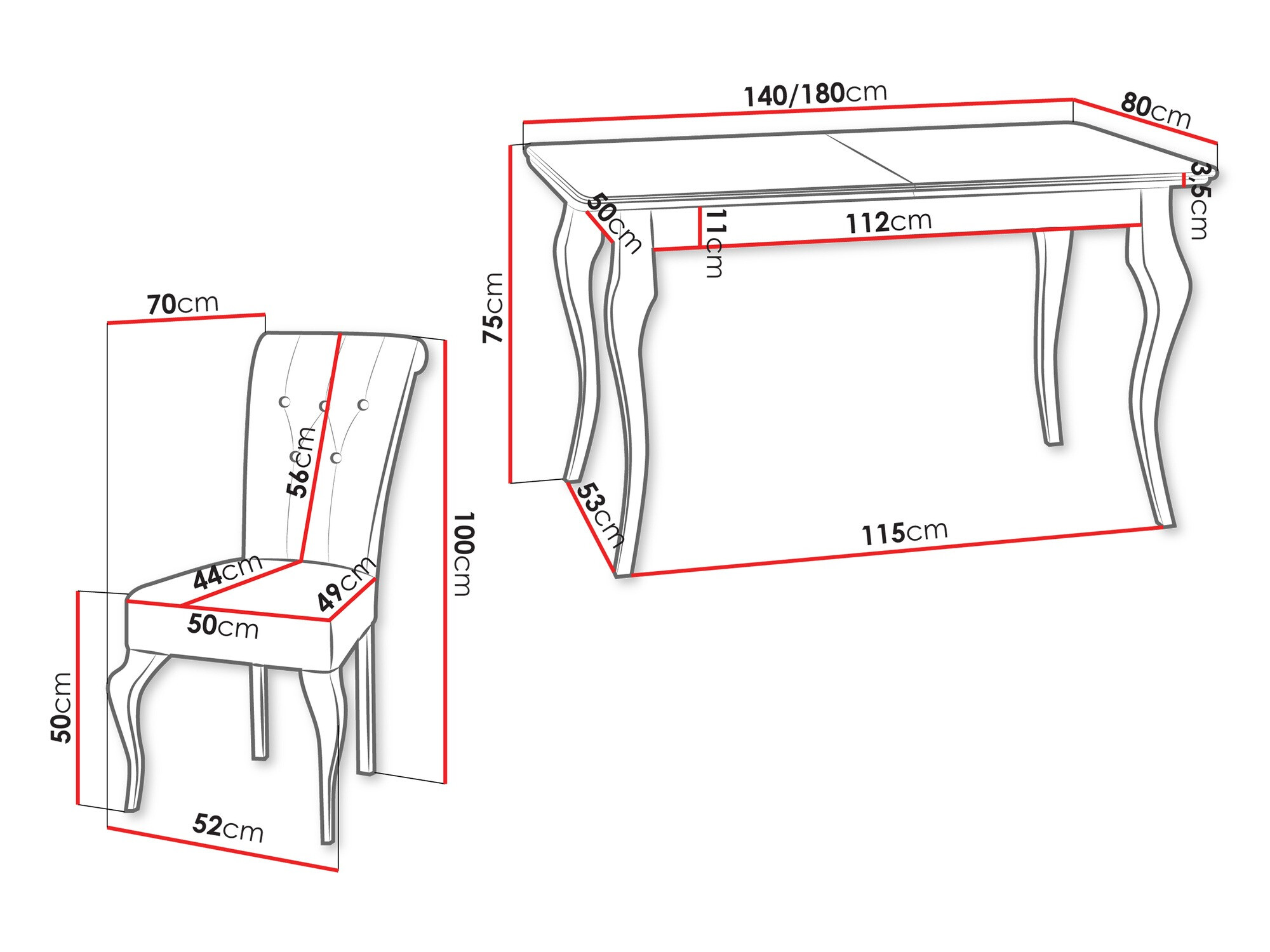 Dining set Comfivo Gallina II (Paros 05)