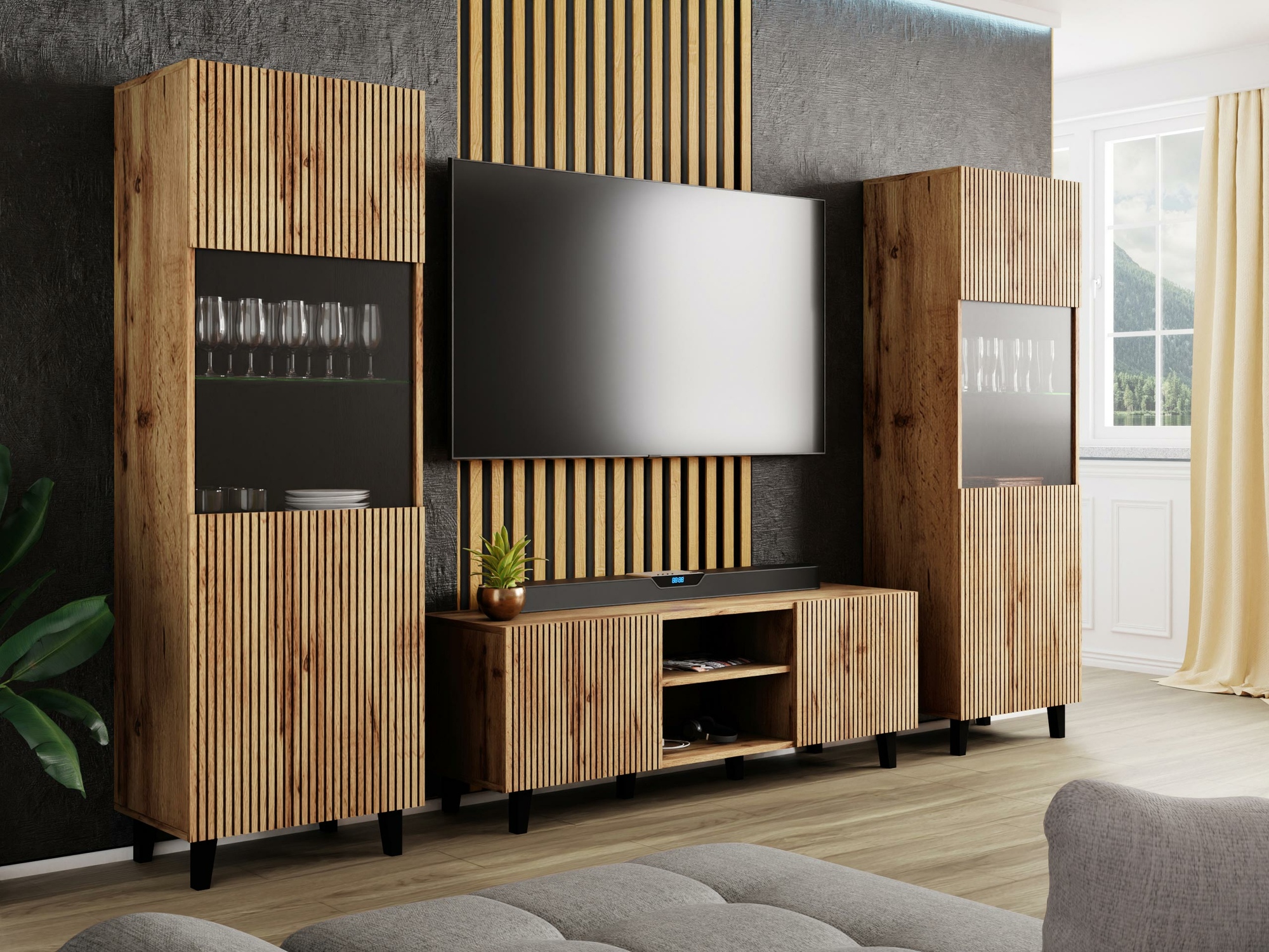TV stand Comes (Wotan Oak)