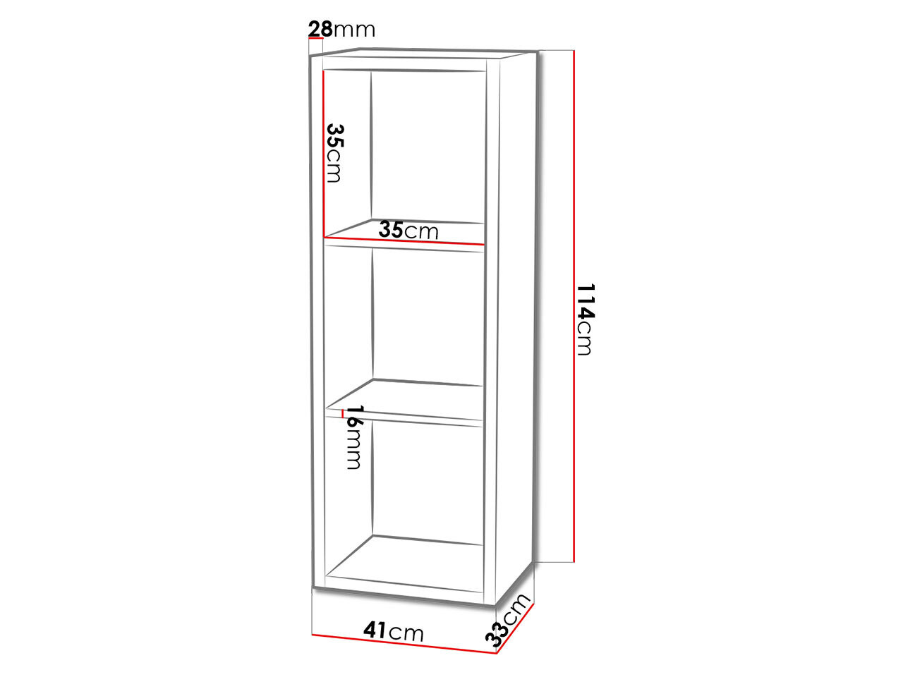 Bookcase Levnova 100 (White)