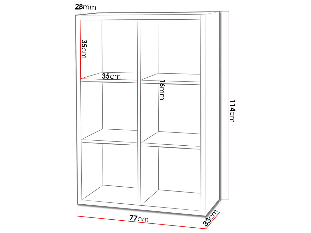 Bookcase Levnova 103 (White)