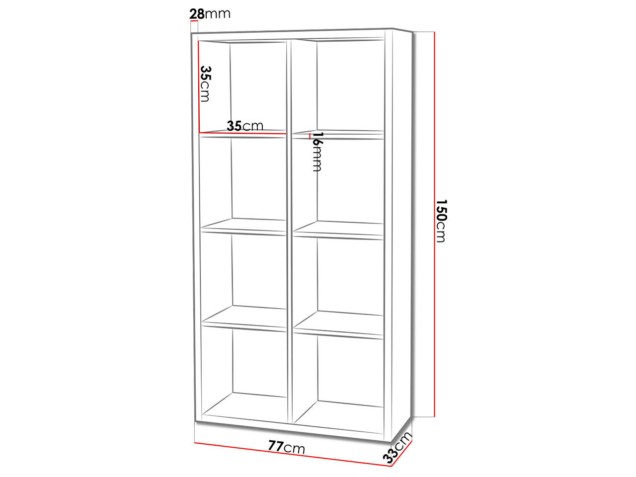 Bookcase Levnova 104 (White)