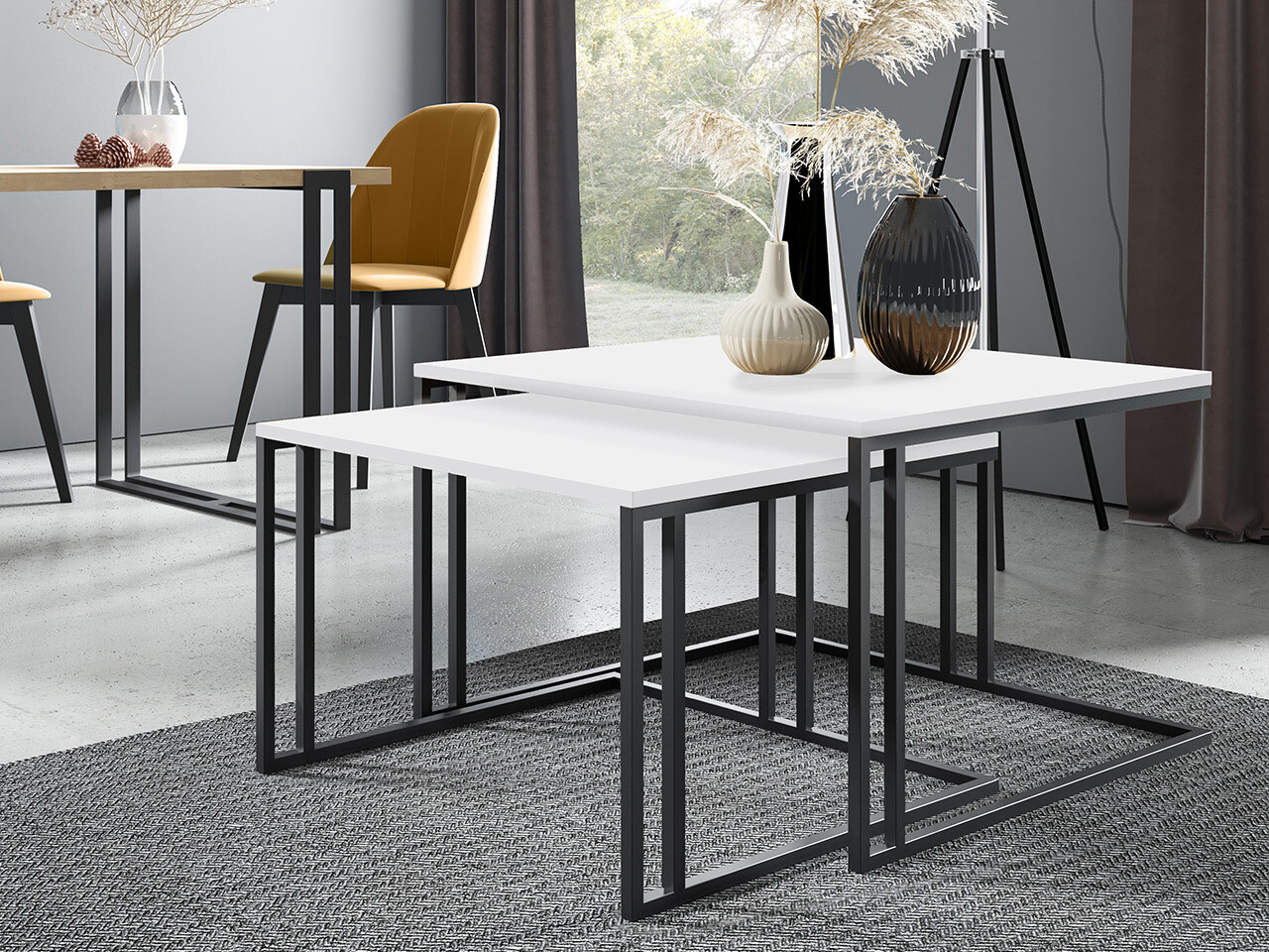 Coffee table set Oswego 110 (White + Black)