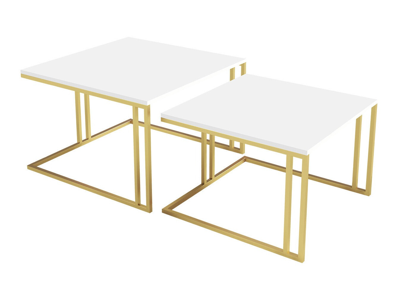 Coffee table set Oswego 110 (White + Golden)