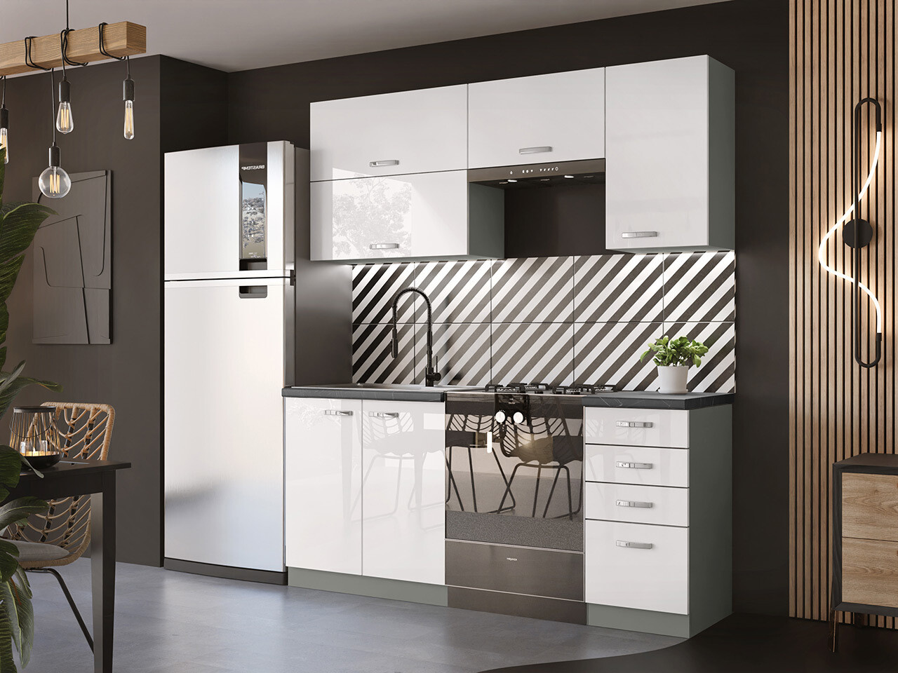 Modular cabinet for built-in appliances Multi White 101