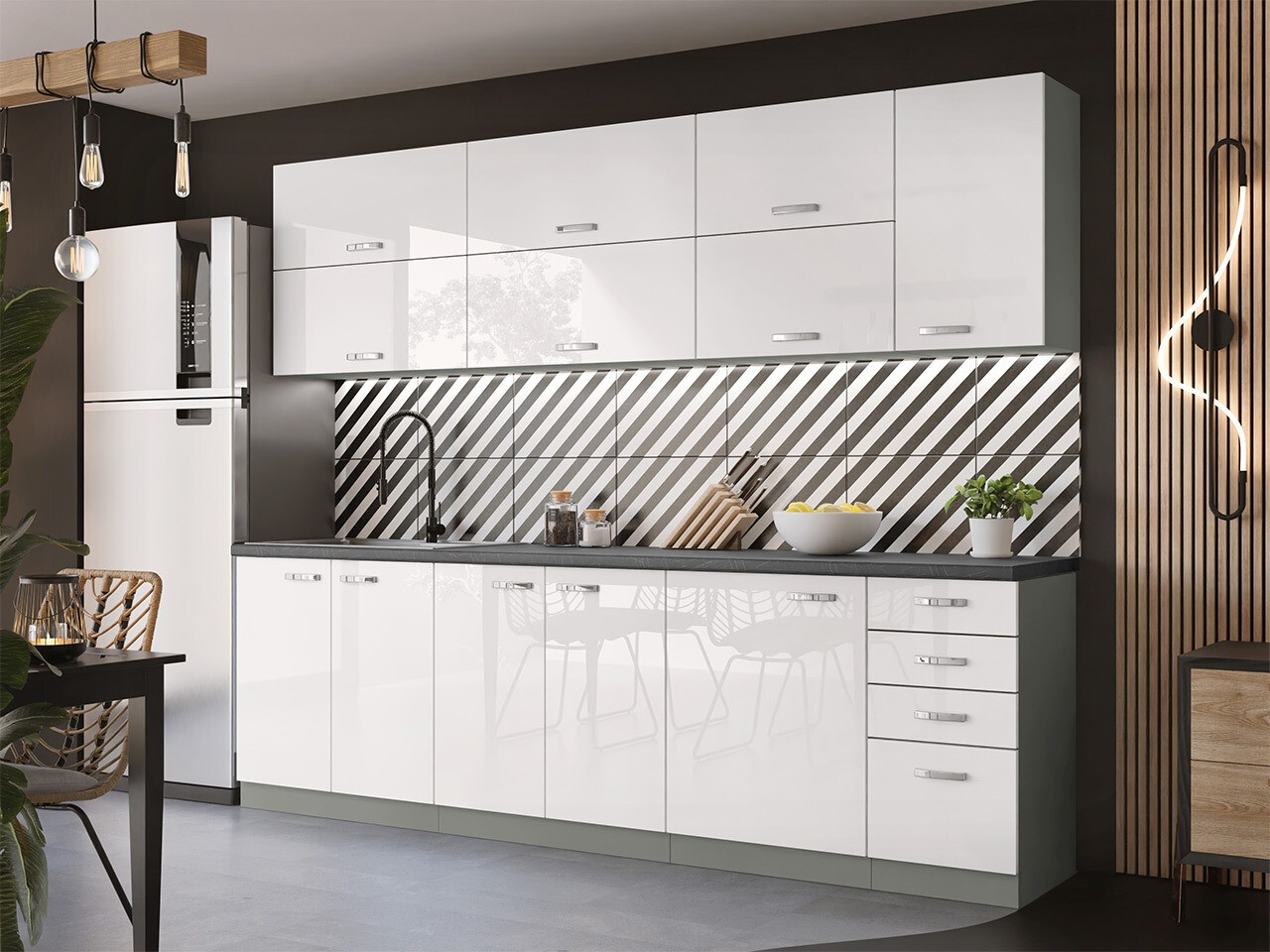 Modular cabinet with doors Multi White 117
