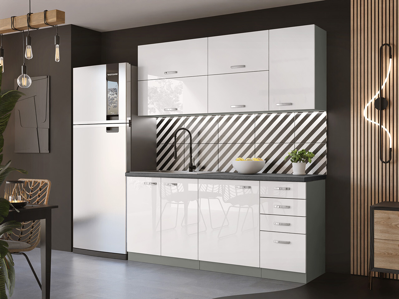 Modular wall cabinet Multi White 120