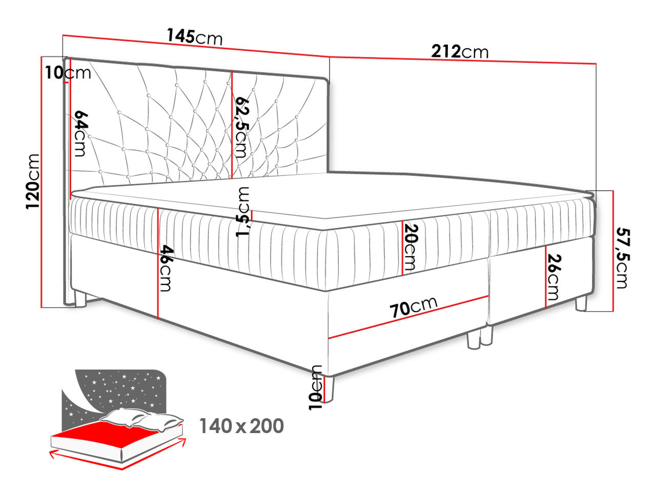 Continental bed Civitas (Manila 28)