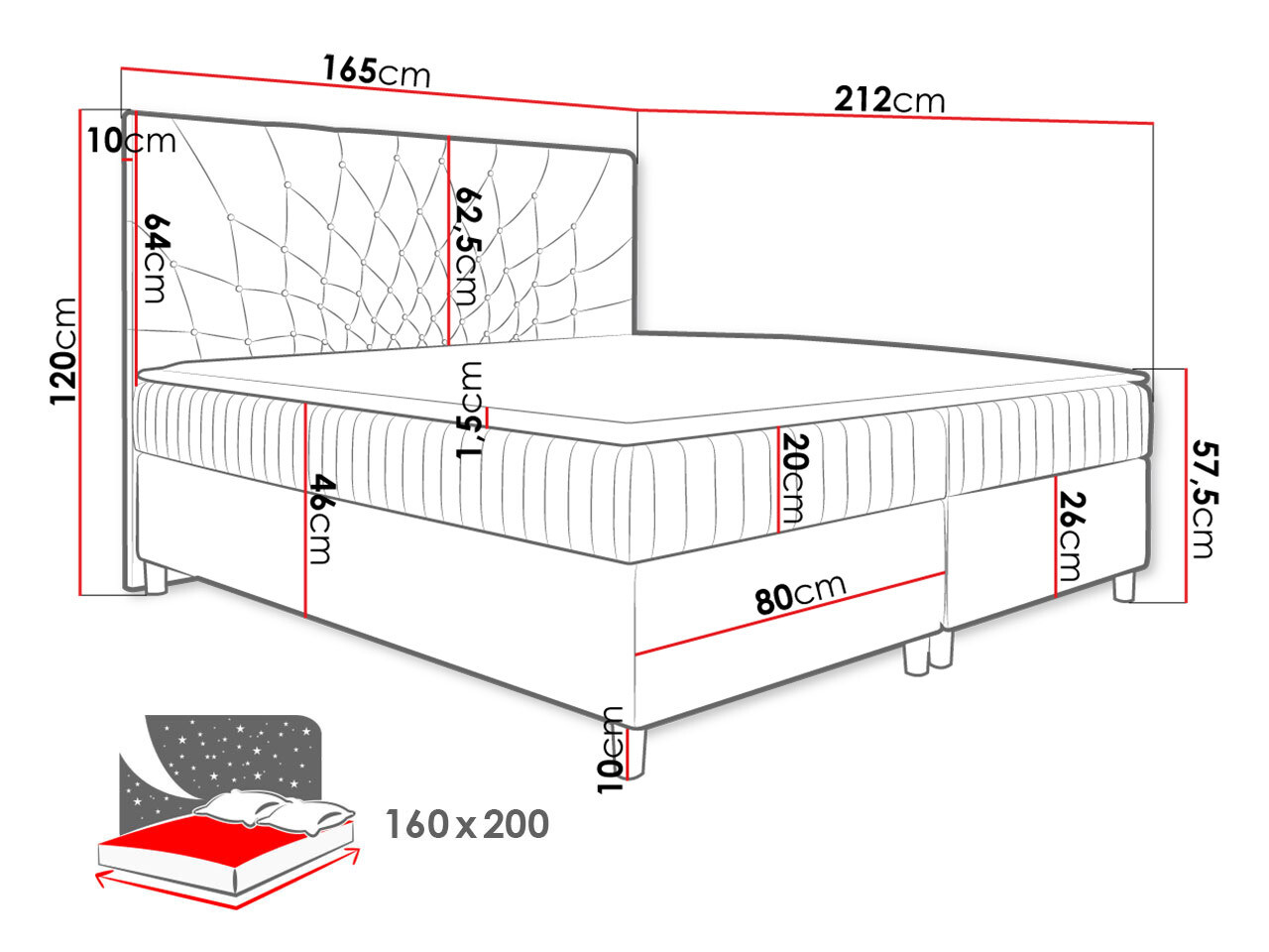 Continental bed Civitas (Manila 32)