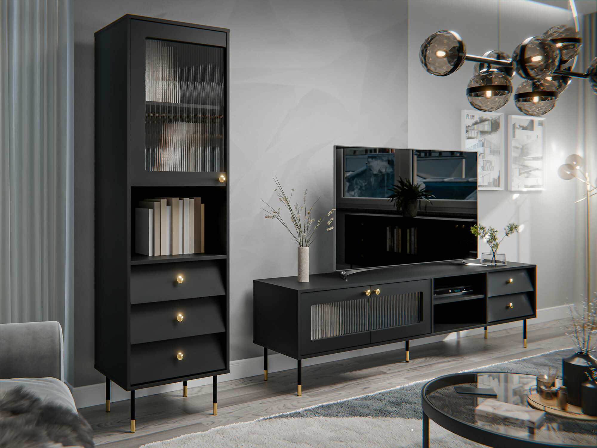 Living room set Feletri 109 (Black)