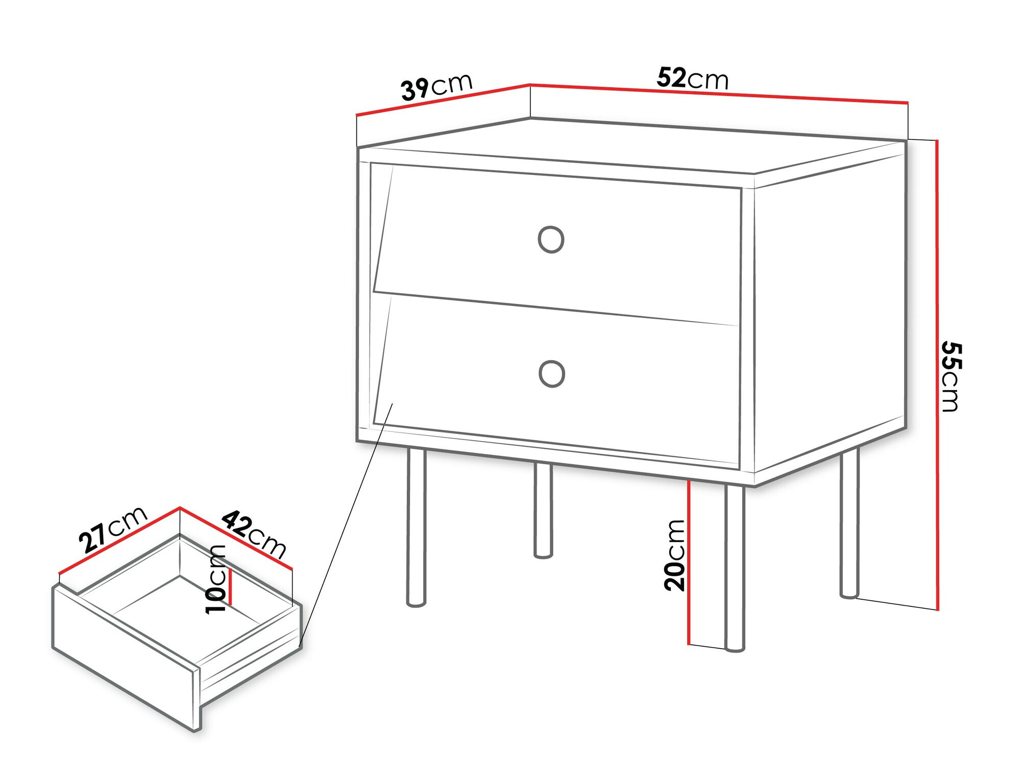 Set of bedside tables Feletri 106 (Black)