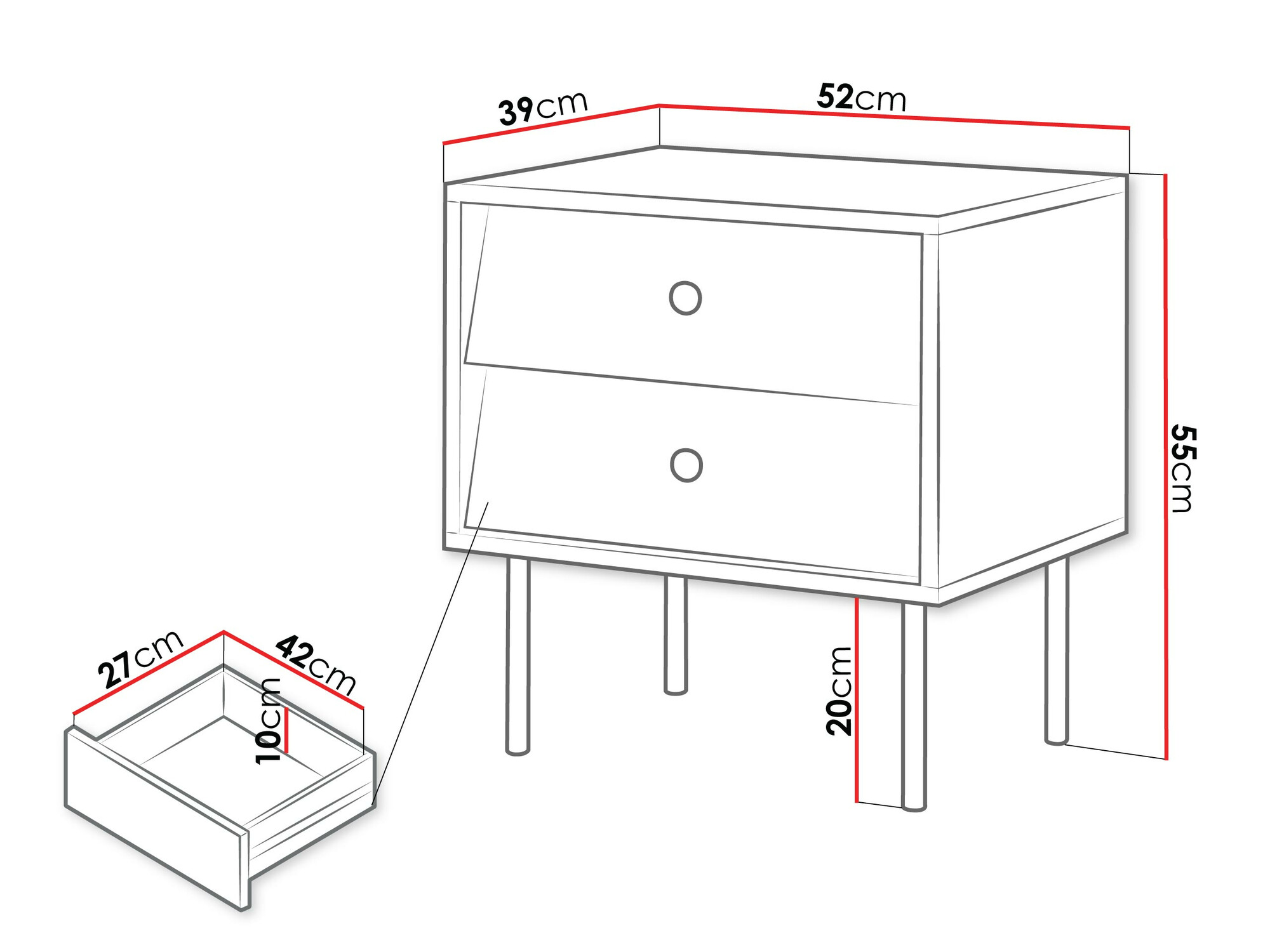 Set of bedside tables Feletri 106 (White)