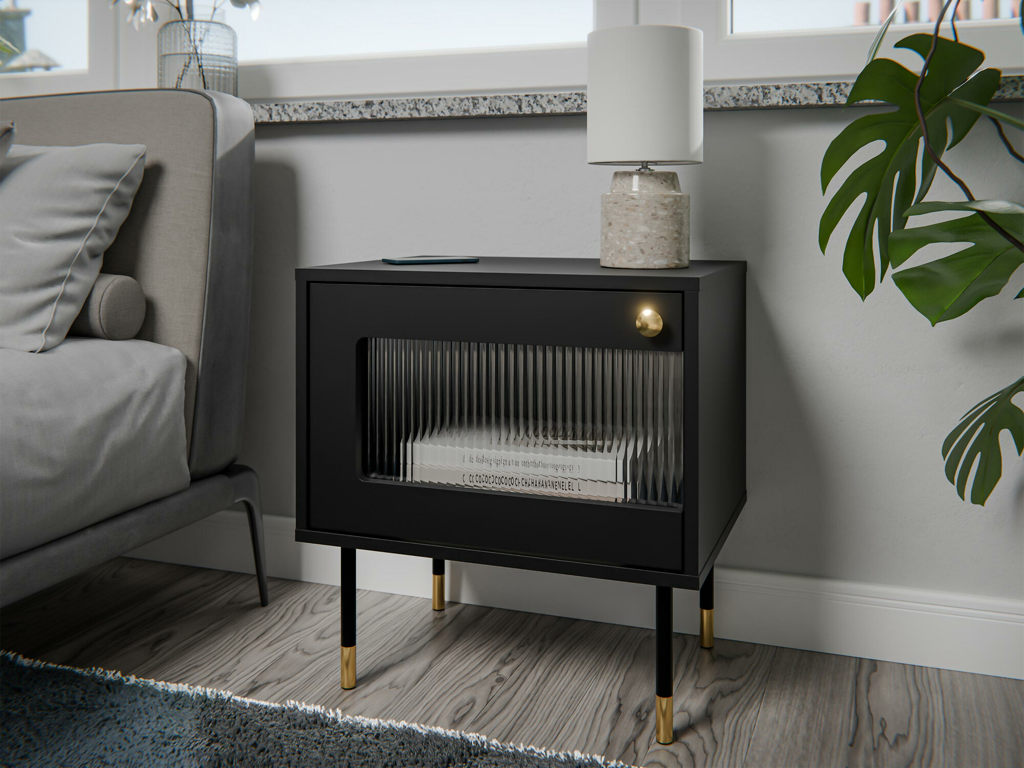 Set of bedside tables Feletri 107 (Black)