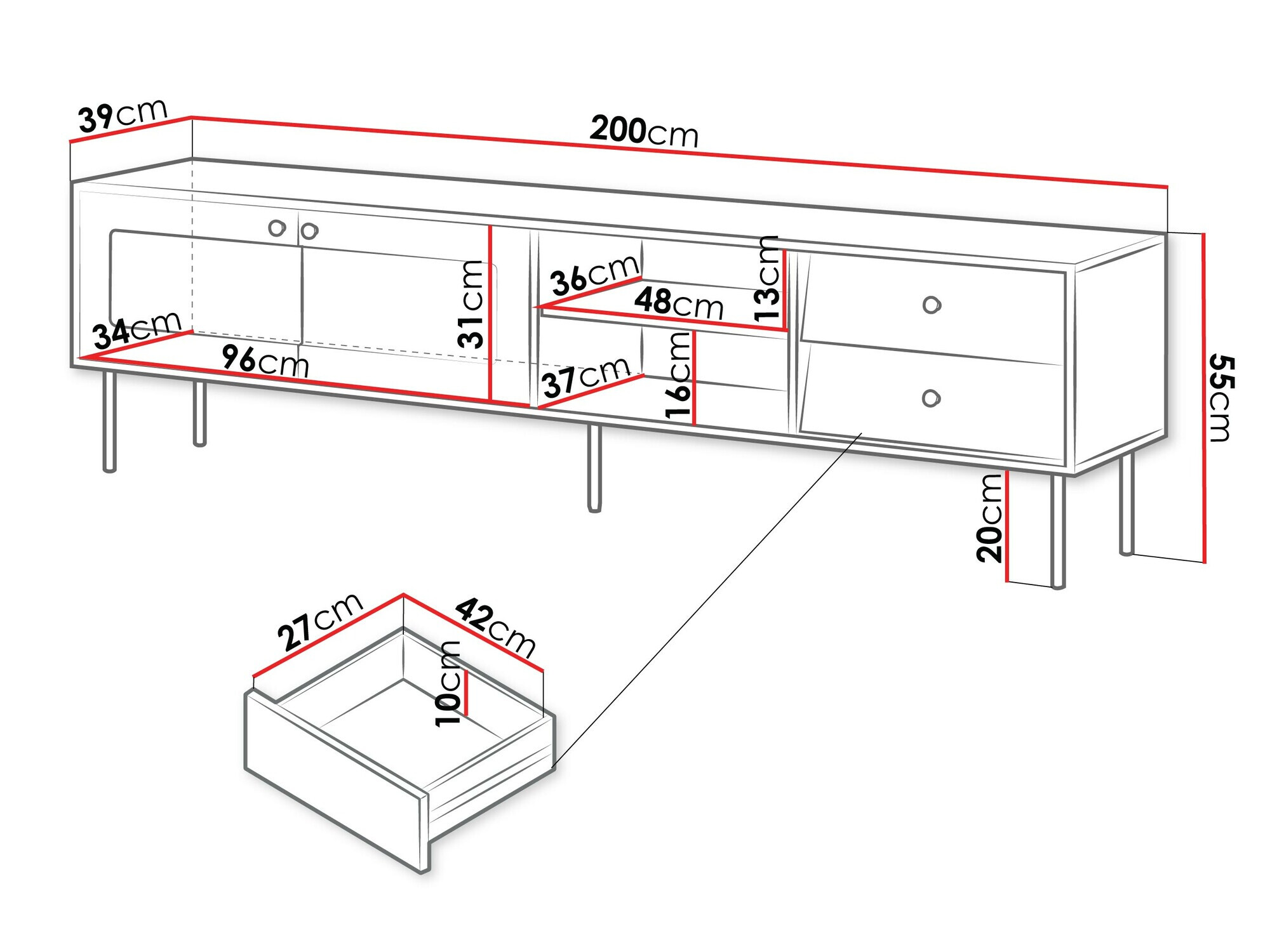 TV stand Feletri 103 (White)