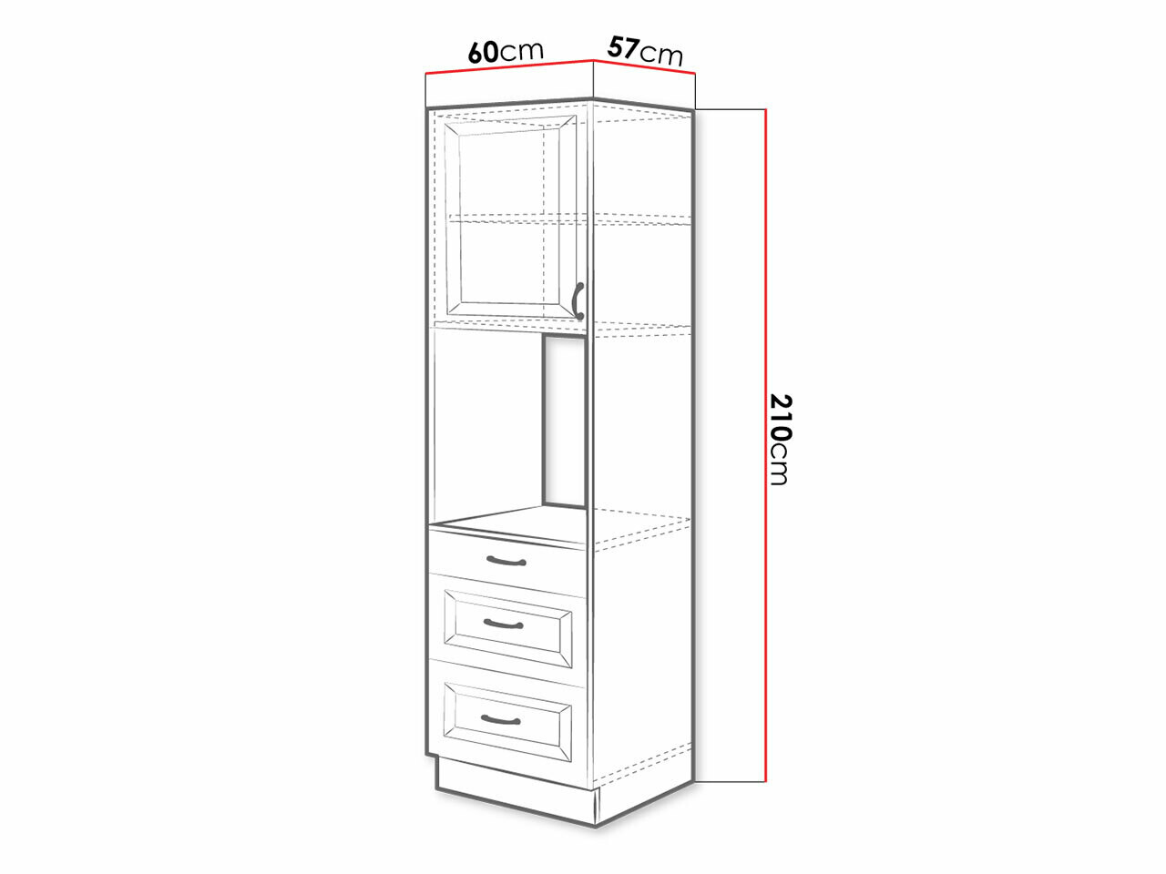 Modular cabinet for built-in appliances Retro White 117