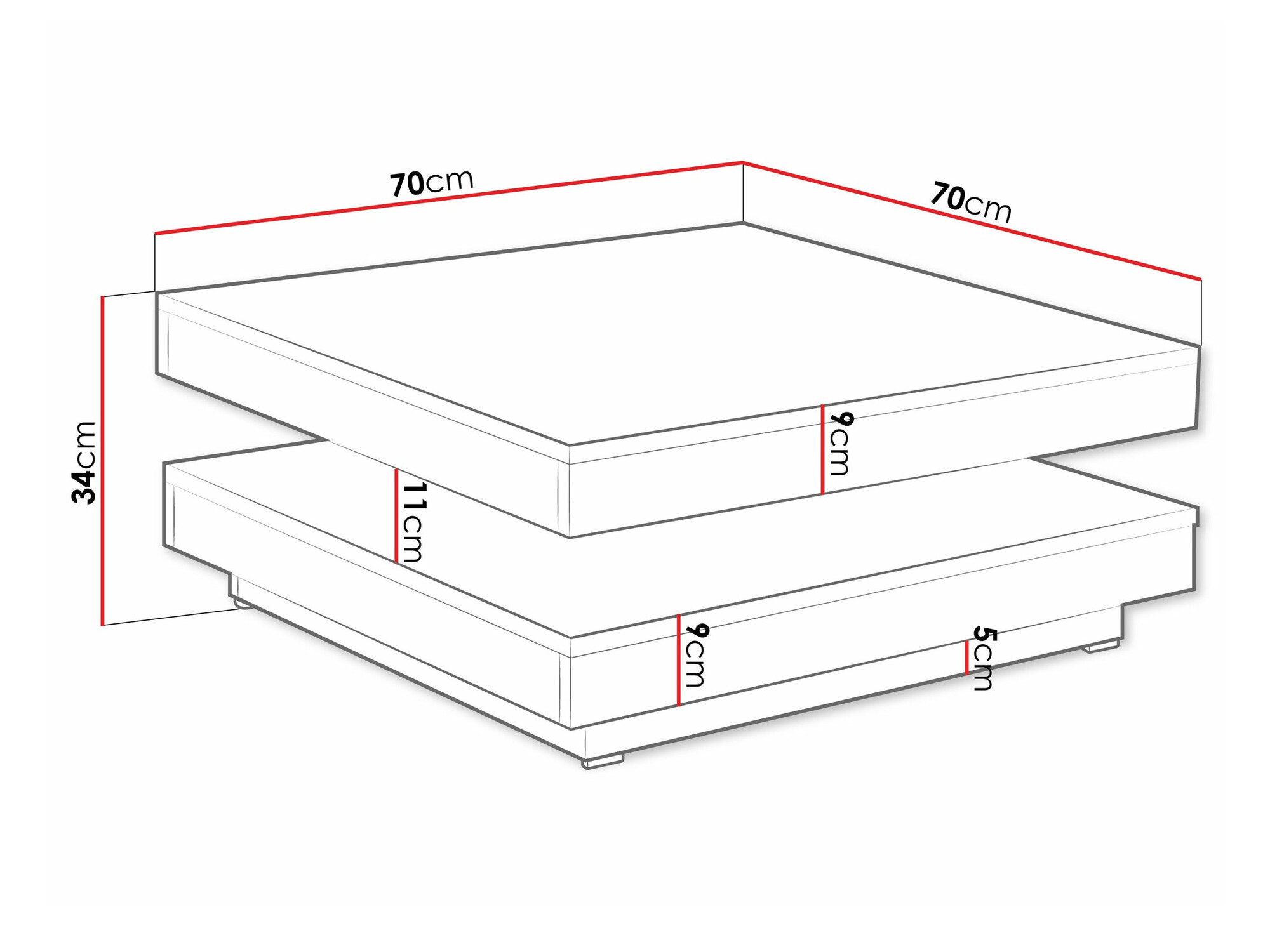 Transforming coffee table Comfivo Pisces (Cashmere)