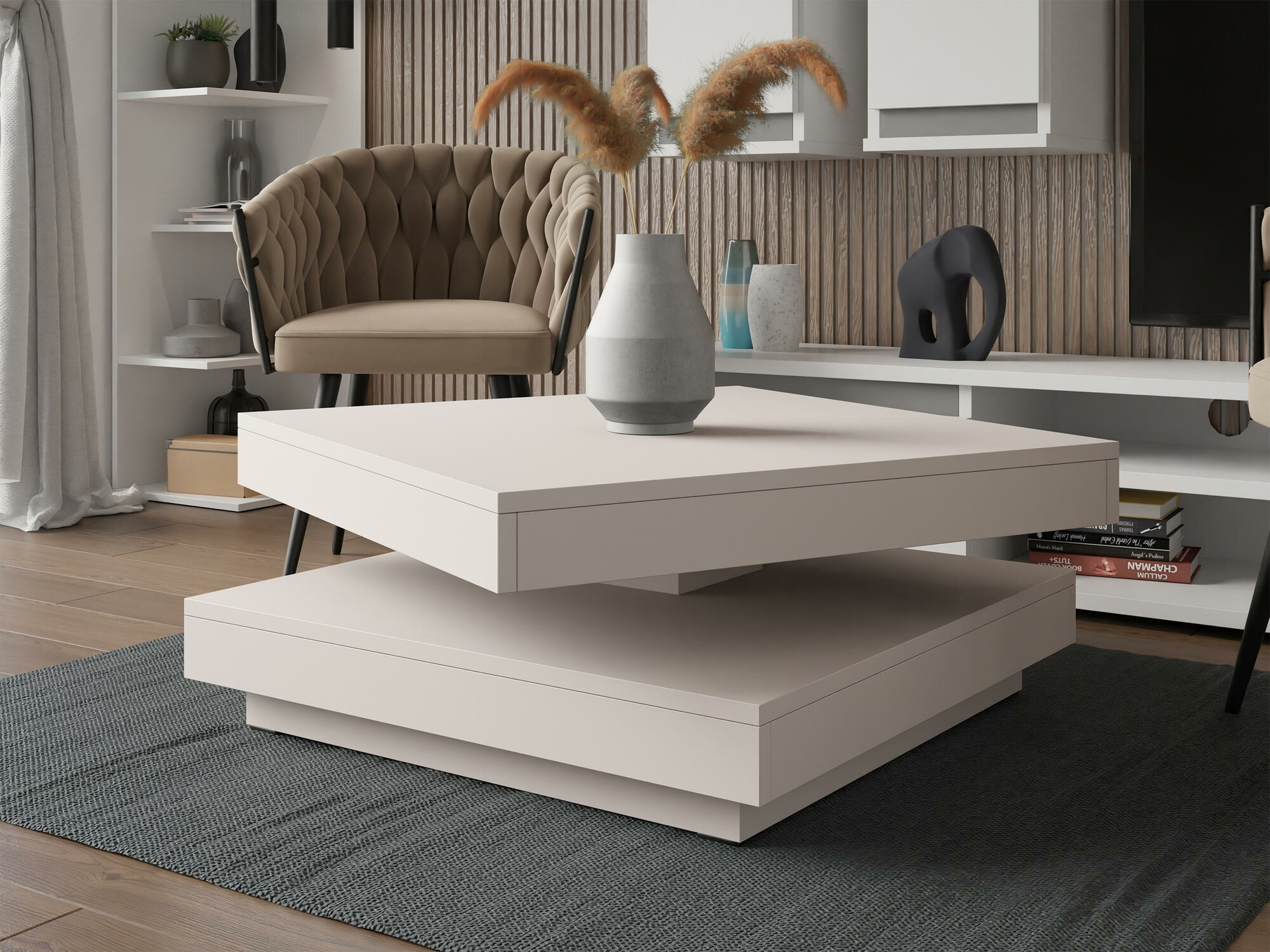 Transforming coffee table Comfivo Pisces (Cashmere)