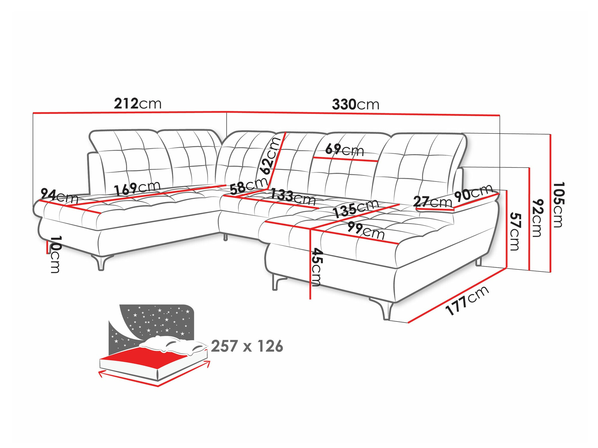 Corner sofa Sanford 100 (Manila 02)