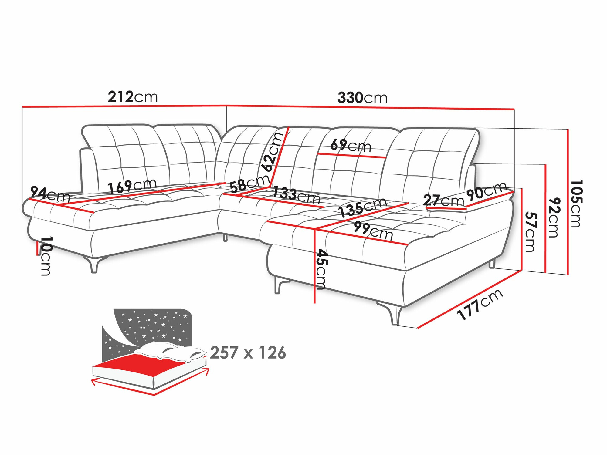 Corner sofa Sanford 100 (Manila 02)