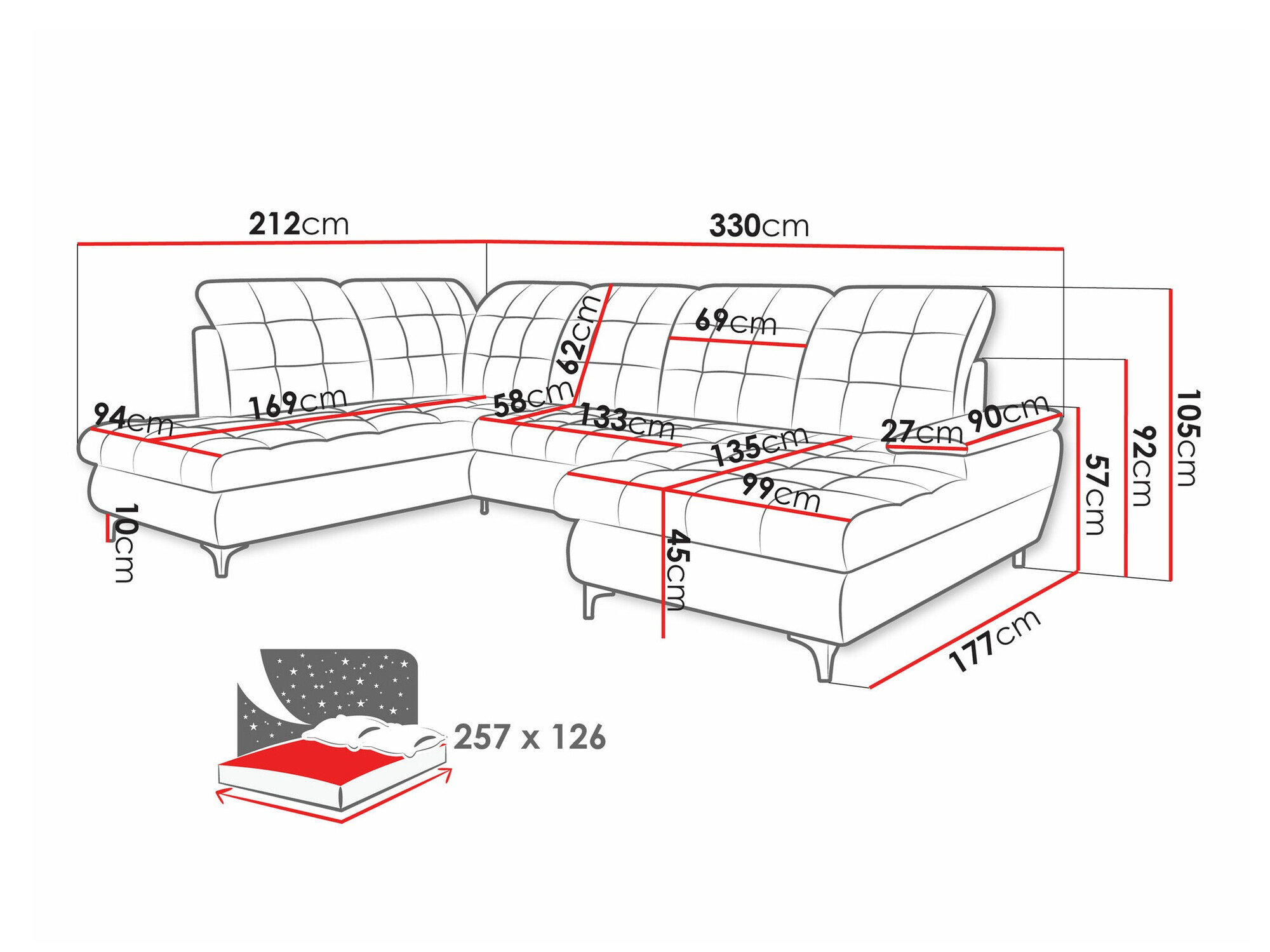 Corner sofa Sanford 100 (Neve 90)