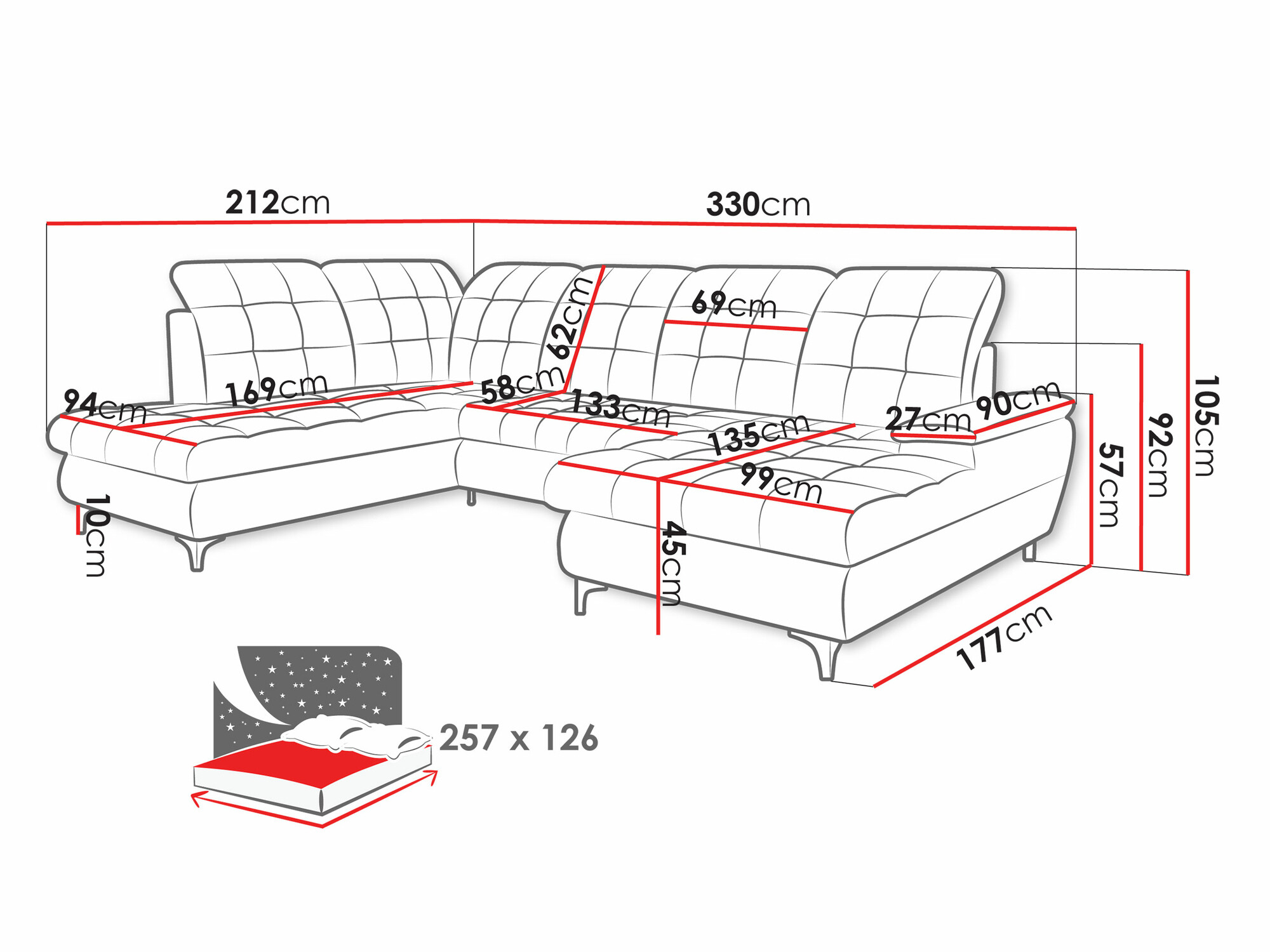 Corner sofa Sanford 100 (Neve 90)
