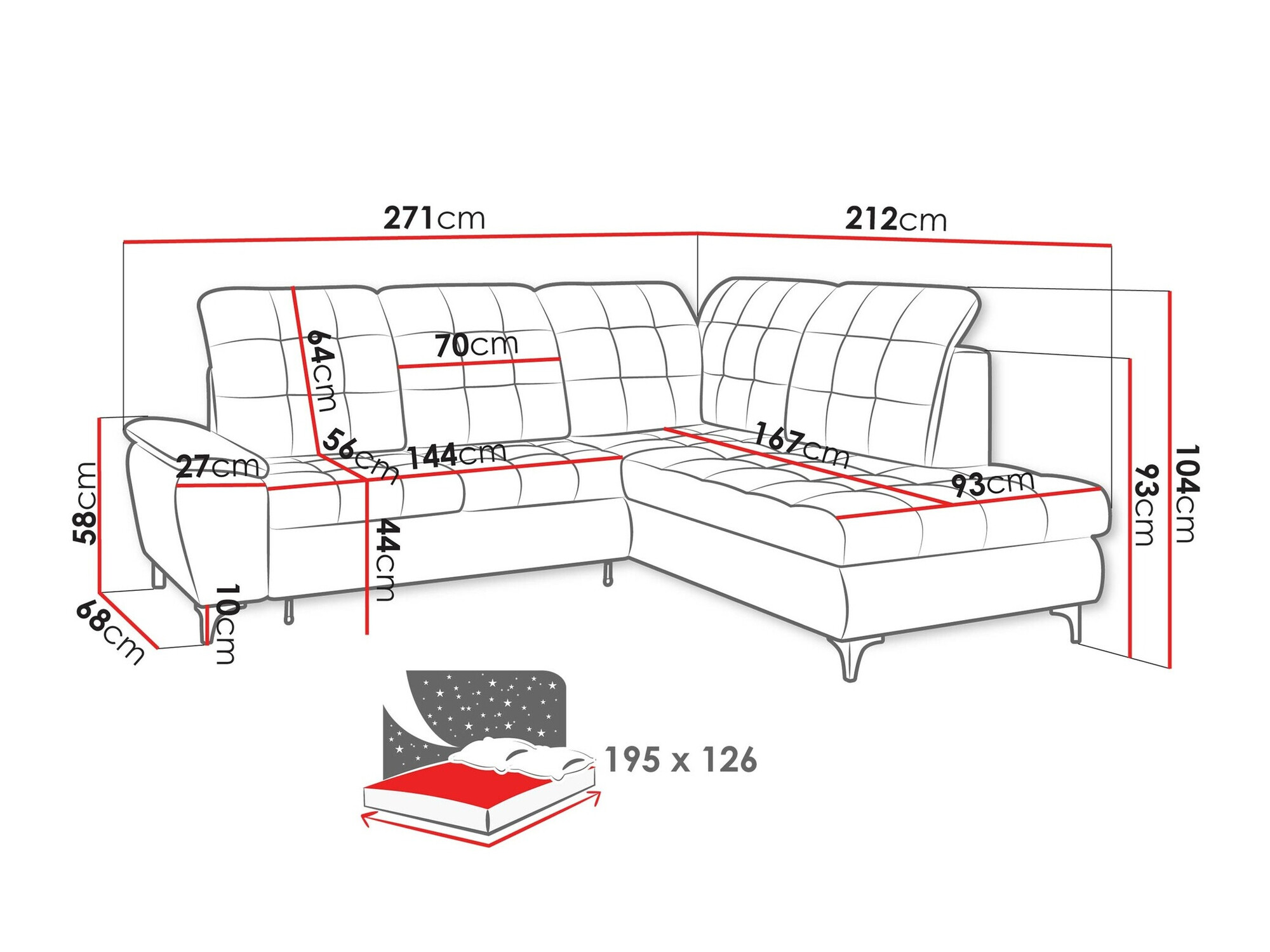 Corner sofa Sanford 101 (Manila 02)