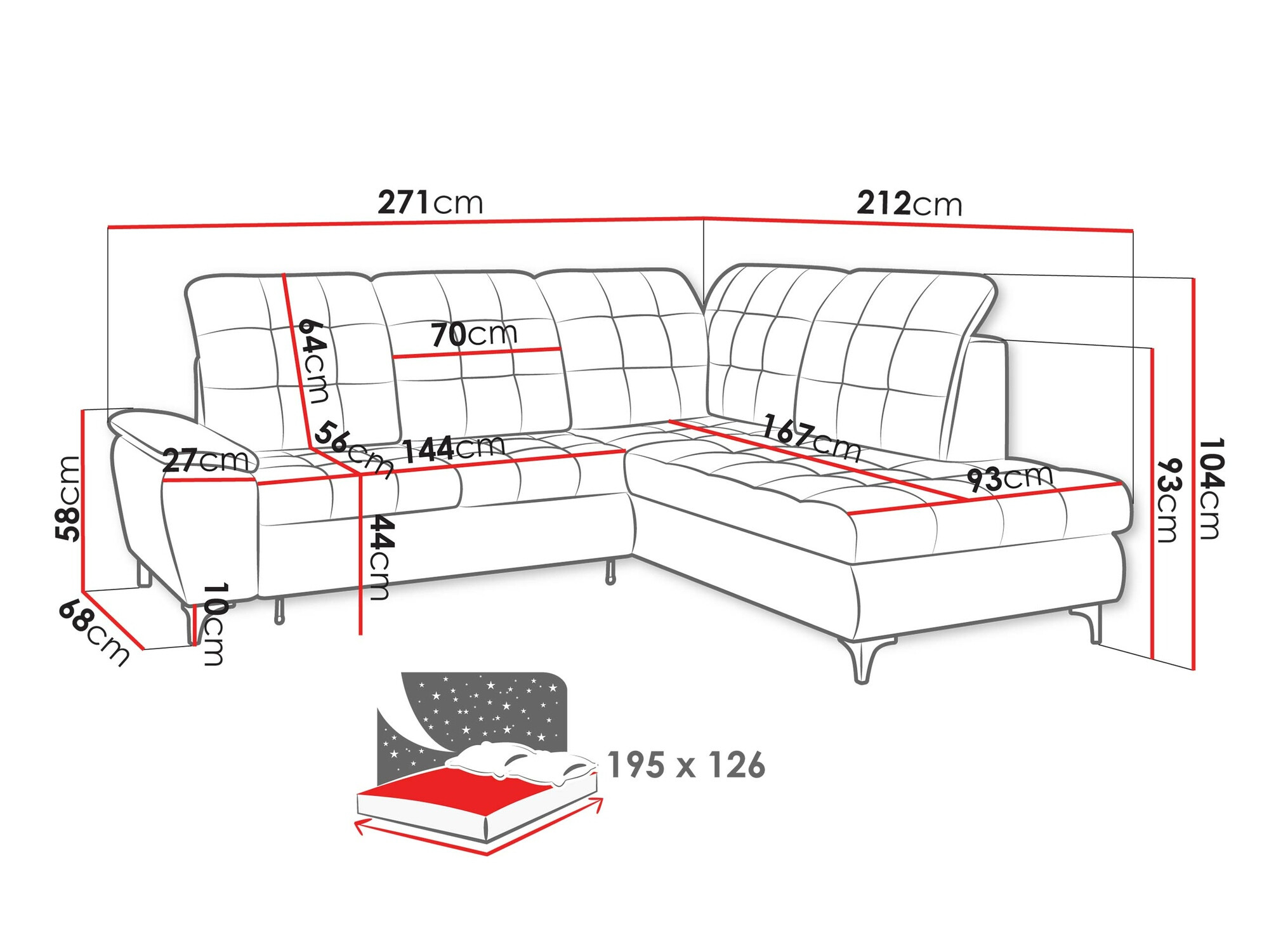 Corner sofa Sanford 101 (Neve 90)
