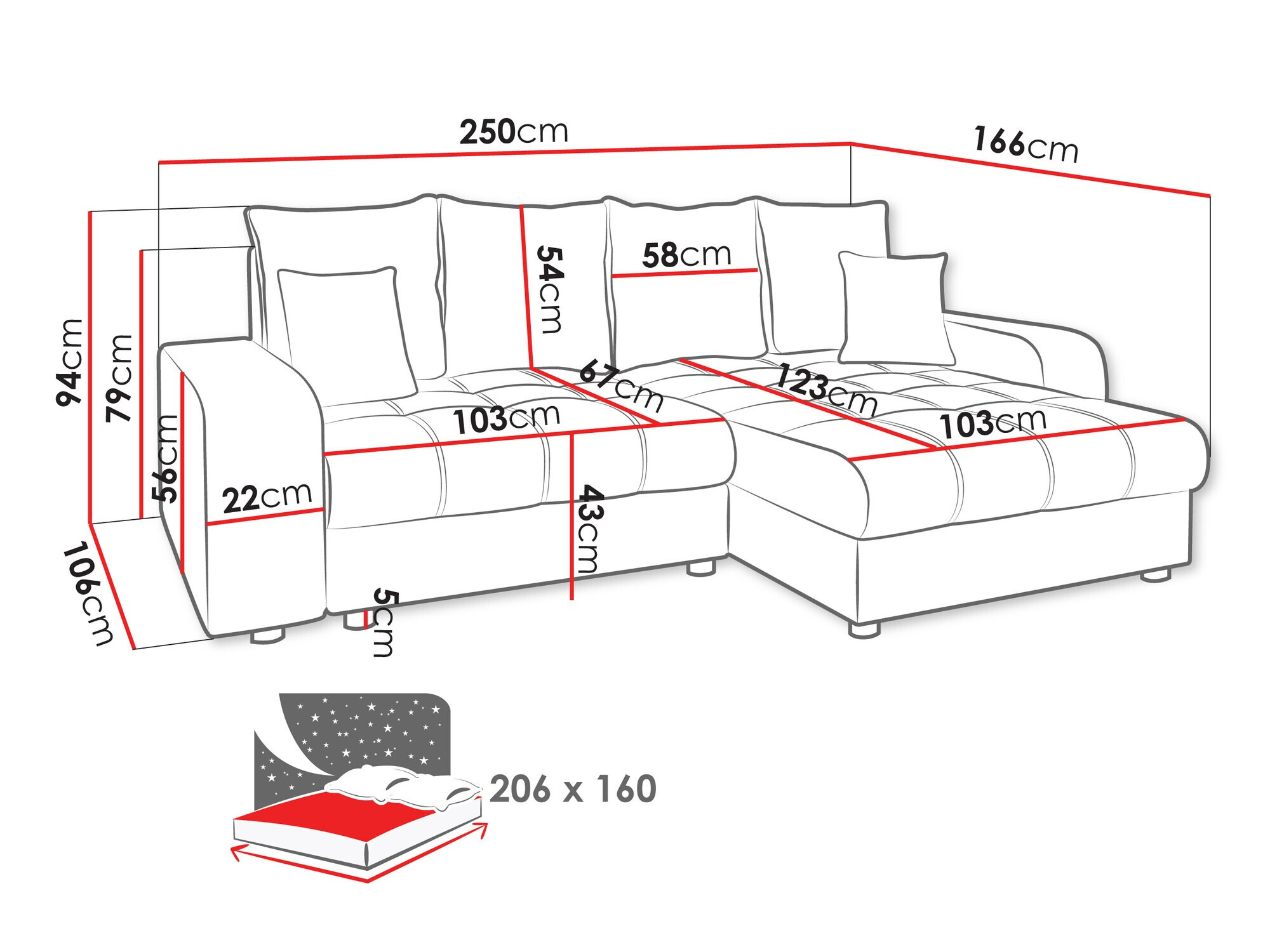 Corner sofa Sanford 102 (Neve 90)