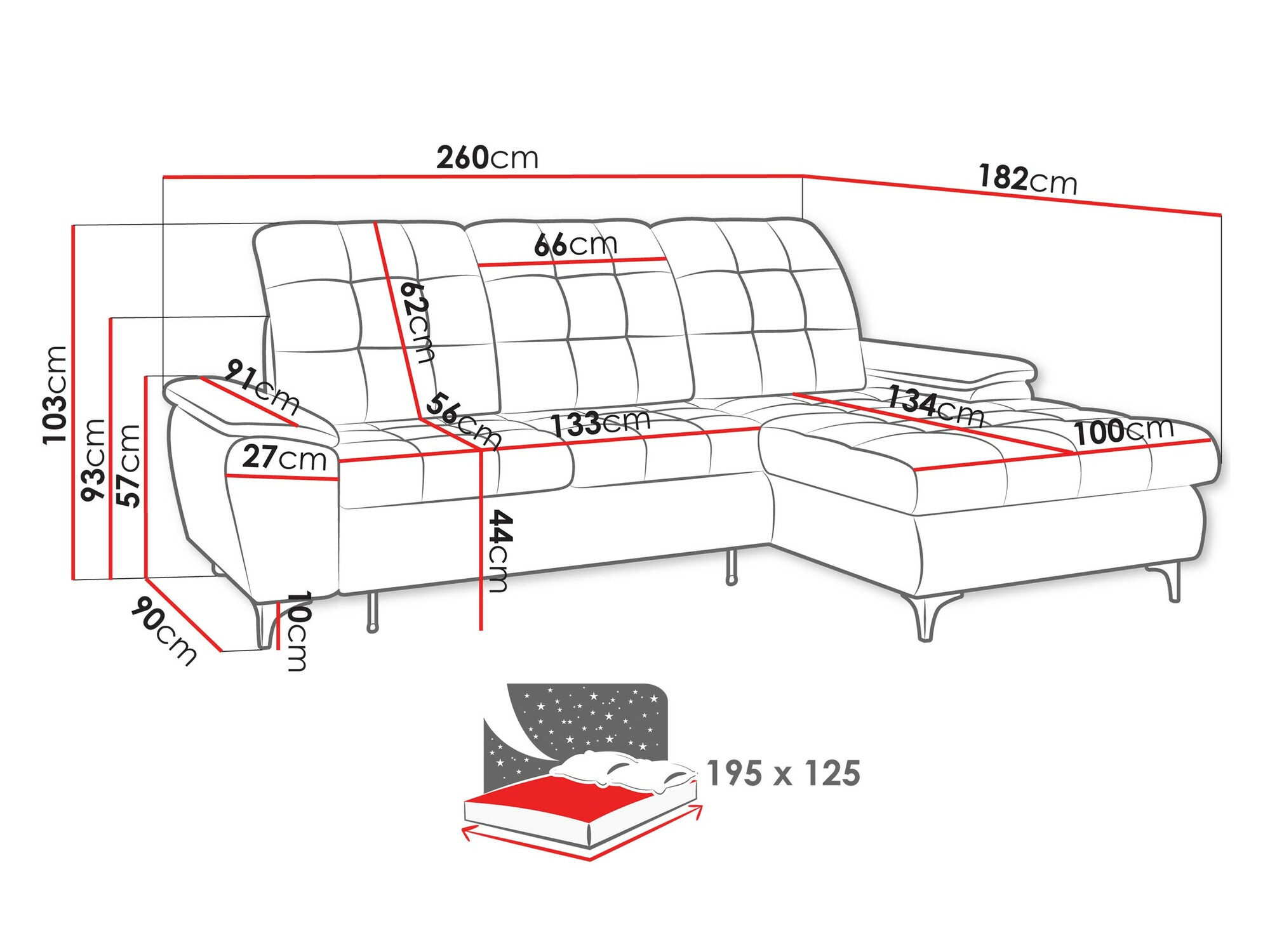 Corner sofa Sanford 103 (Manila 16)