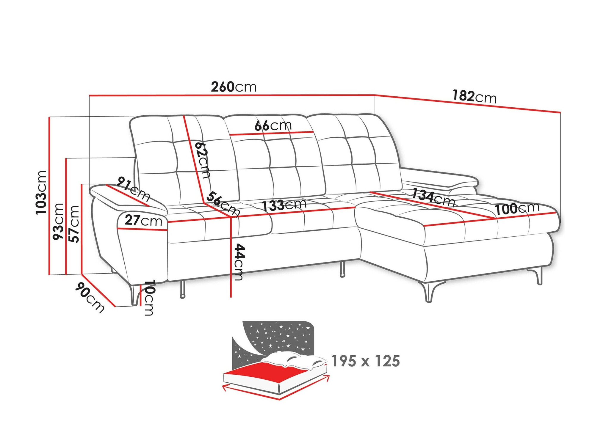 Corner sofa Sanford 103 (Manila 16)