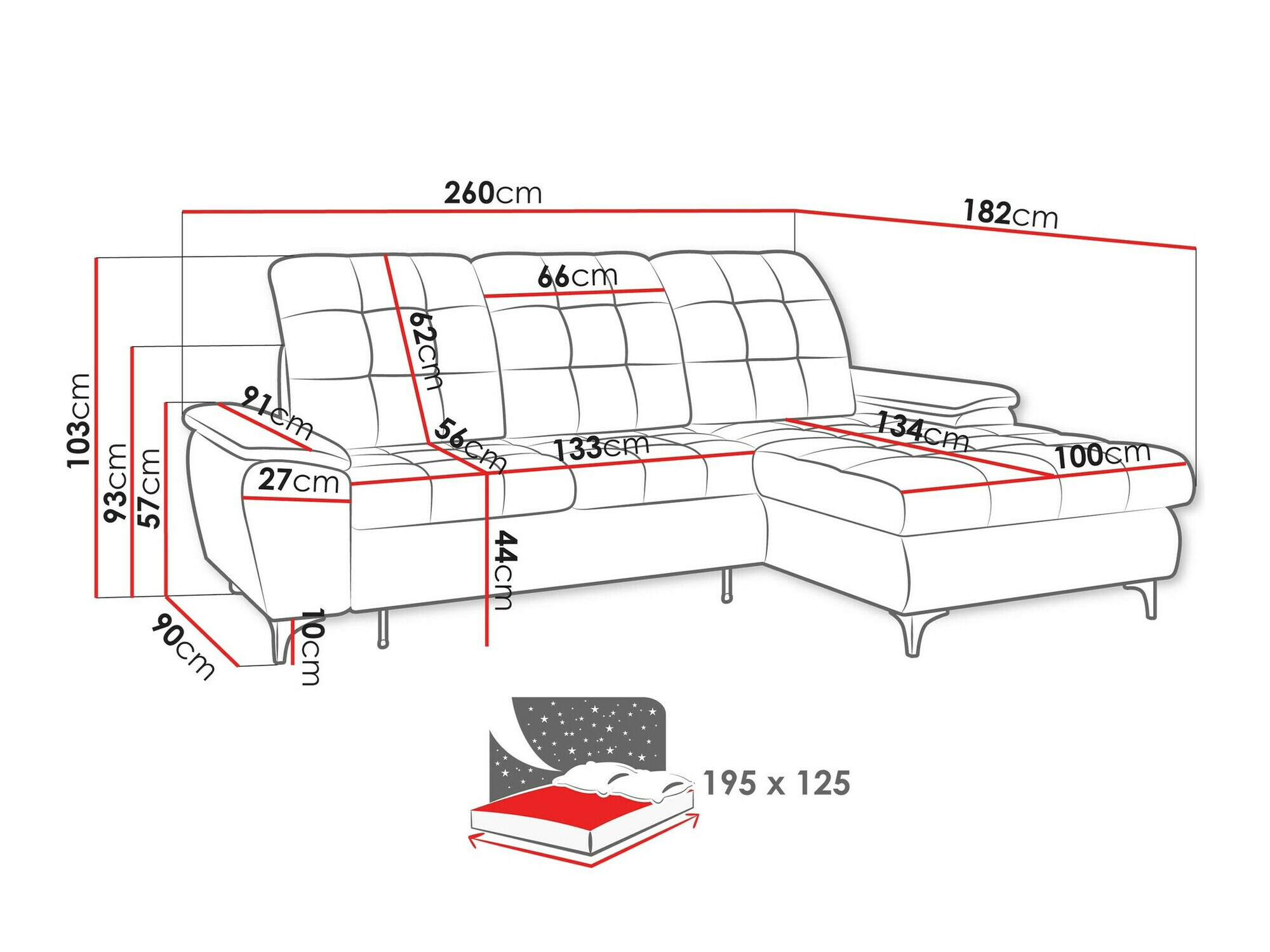 Corner sofa Sanford 103 (Neve 90)