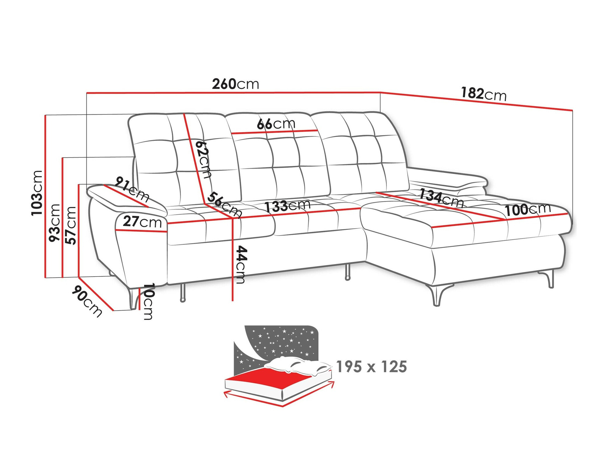 Corner sofa Sanford 103 (Neve 90)
