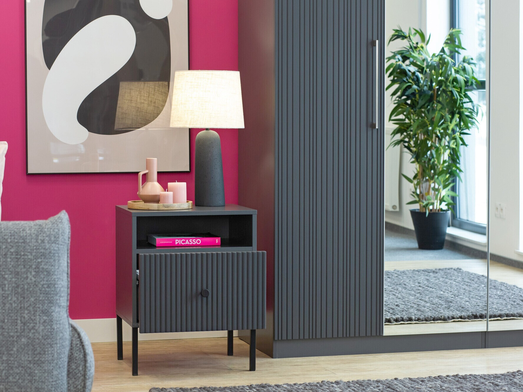 Bedside table Etliva 106 (Anthracite)
