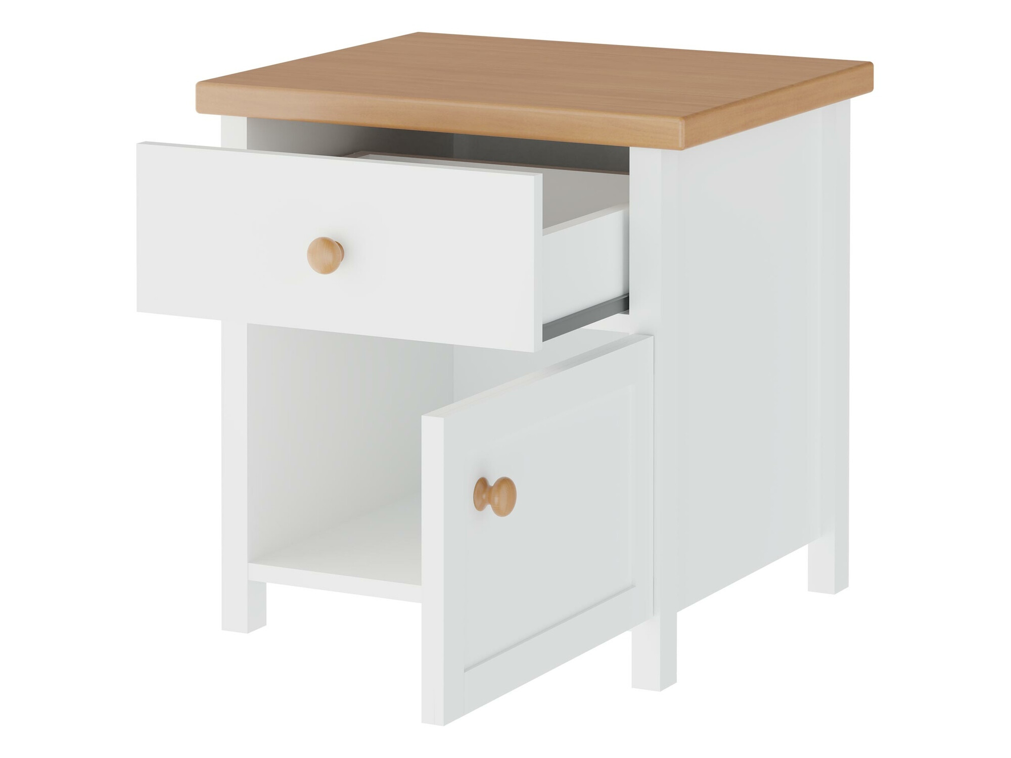 Bedside table Romelbo 138 (White + Oak)