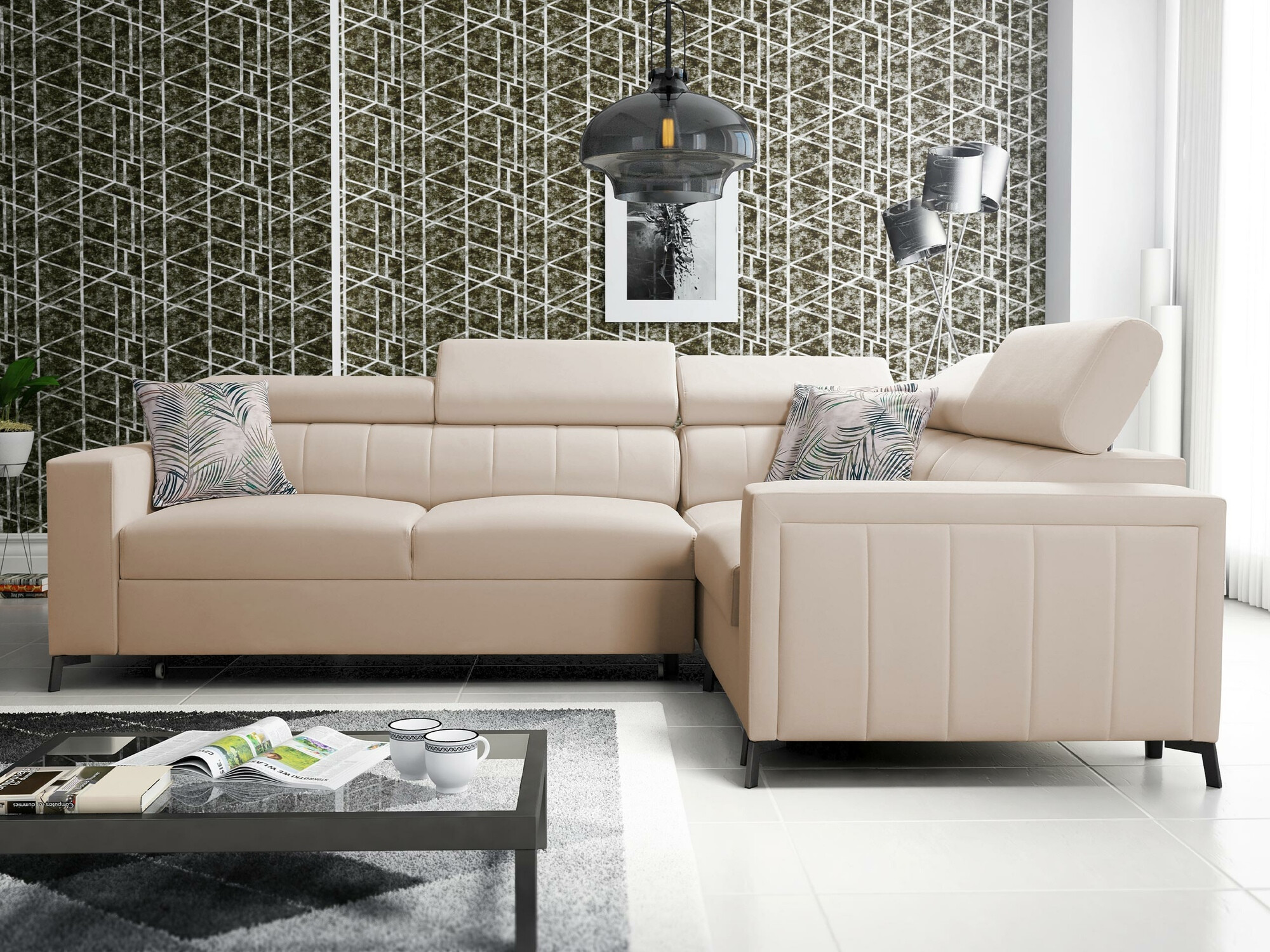 Corner sofa Sarasota 149 (Mono 231 + Botanical 36)