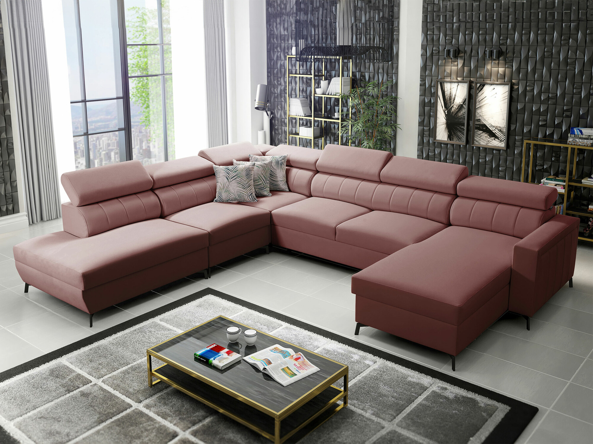 Corner sofa Sarasota 155 (Mono 235 + Botanical 36)
