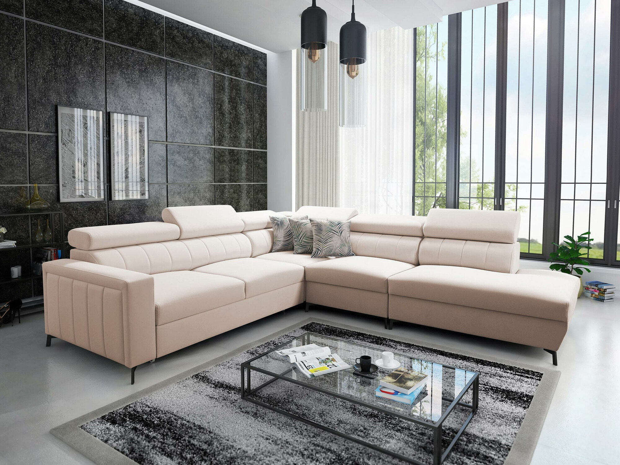 Corner sofa Sarasota 156 (Mono 231 + Botanical 36)