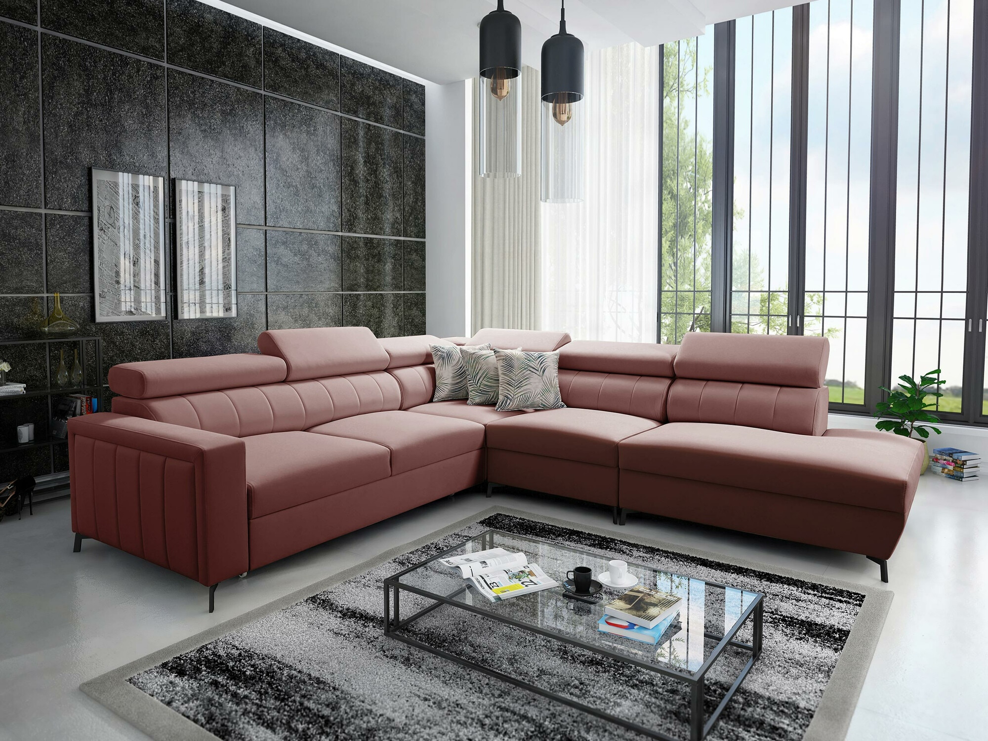 Corner sofa Sarasota 156 (Mono 235 + Botanical 36)